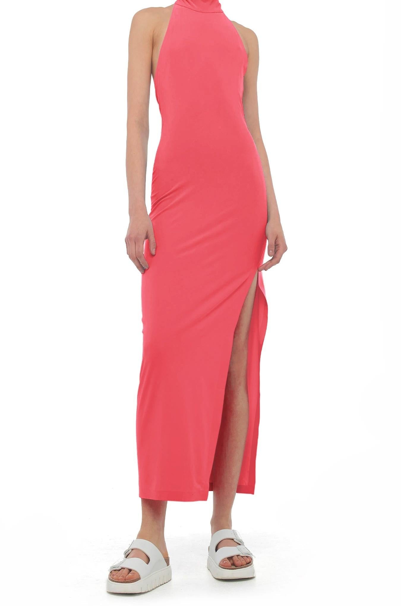 HALTER TURTLE SIDE SLIT GOWN