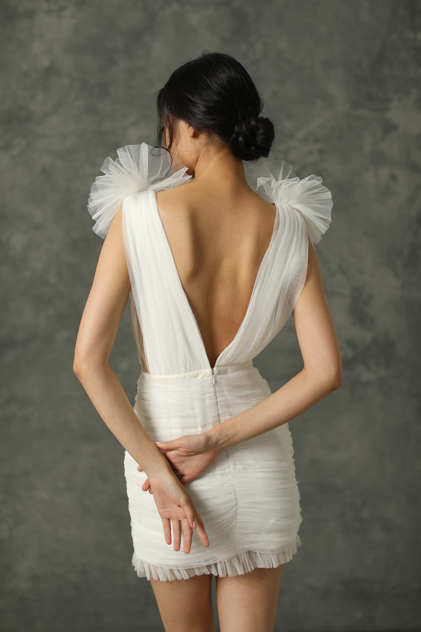 Harlie Tulle Mini Dress - Ivory