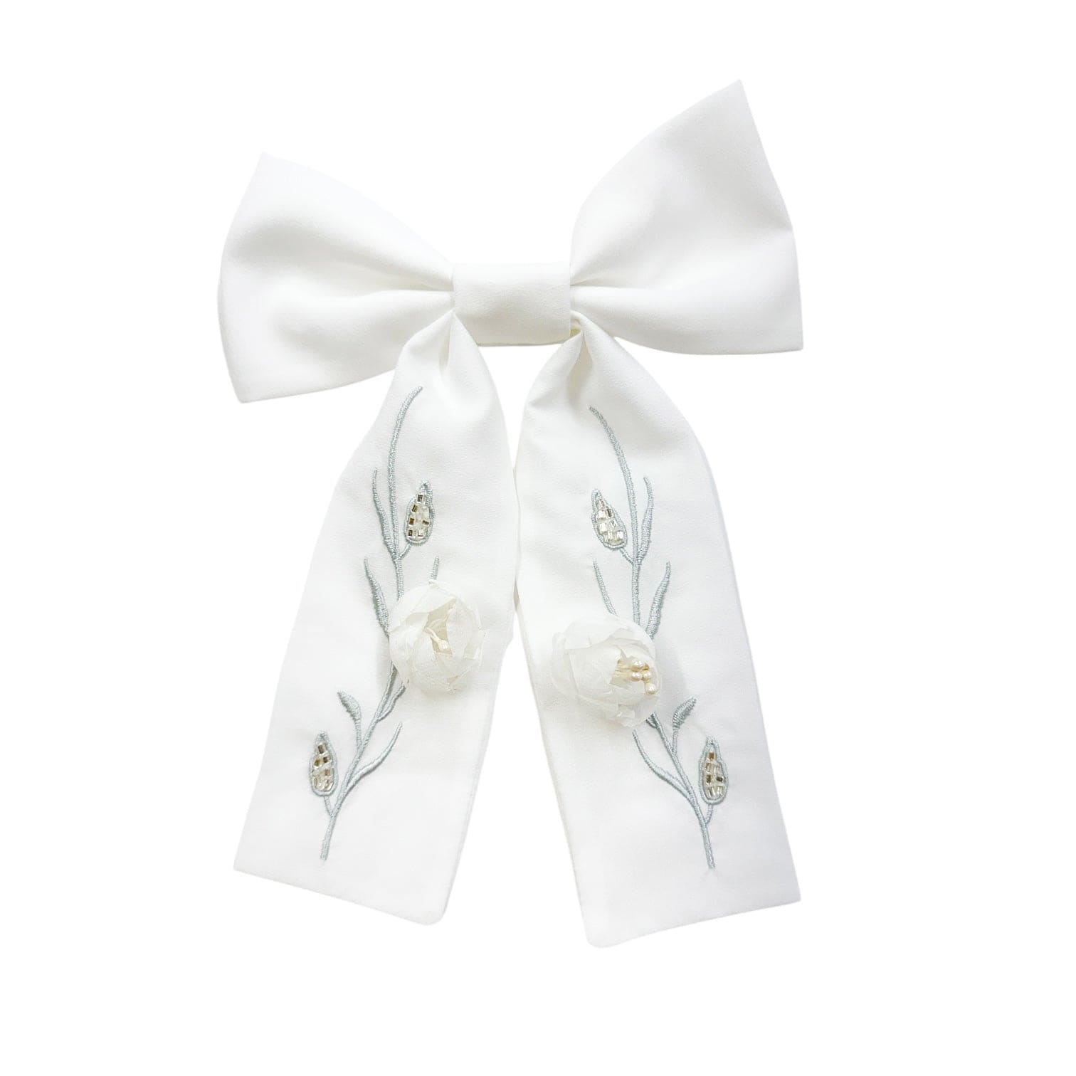 Faith White Ceremony Hair Bow - Petite Maison Kids