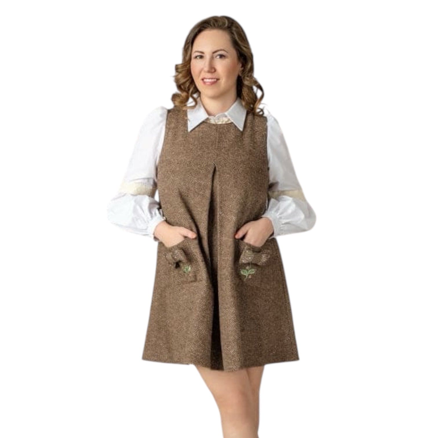 Herringbone Tweed Mom Dress - Petite Maison Kids