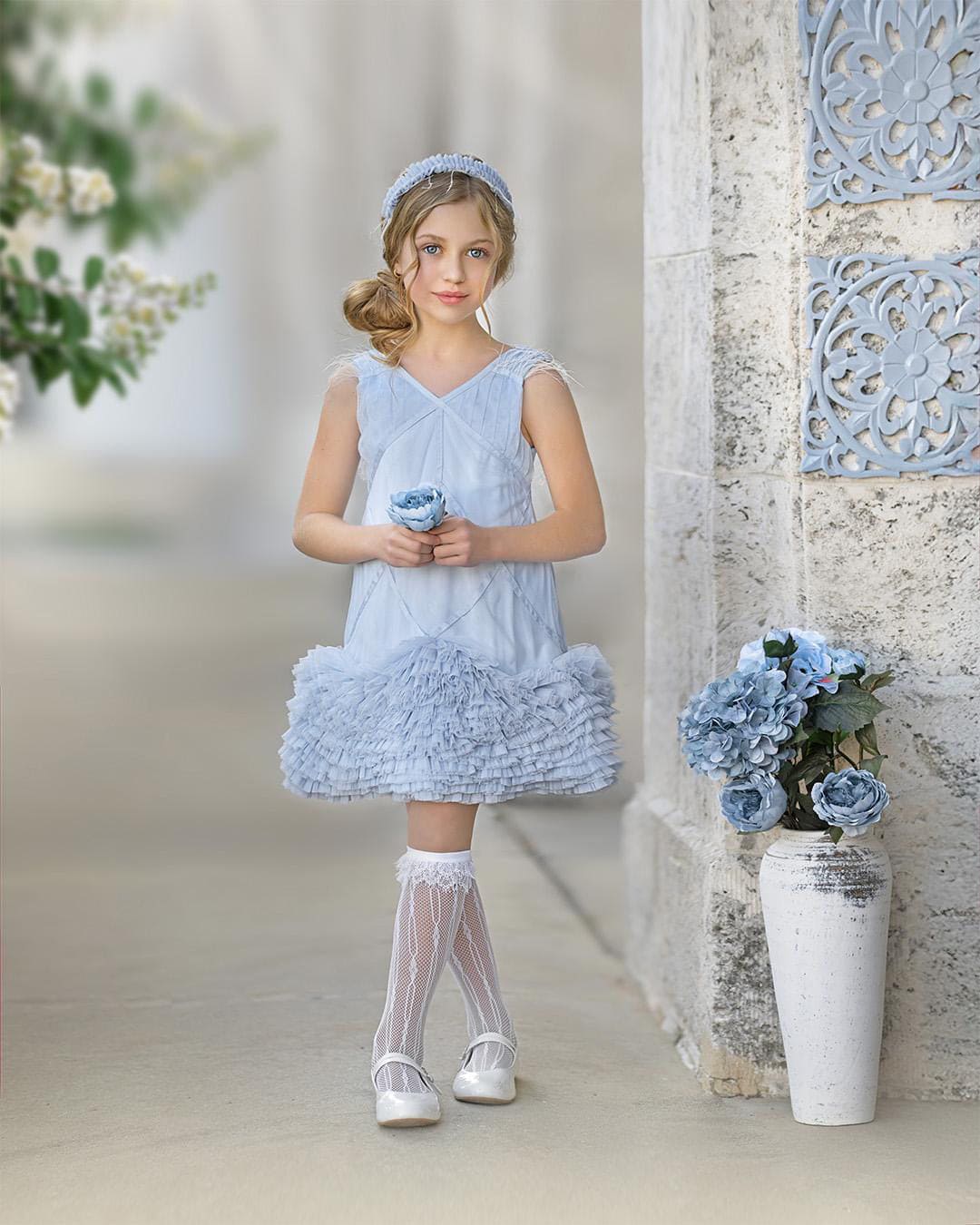 Skylar Blue Tulle Tutu Dress - Petite Maison Kids