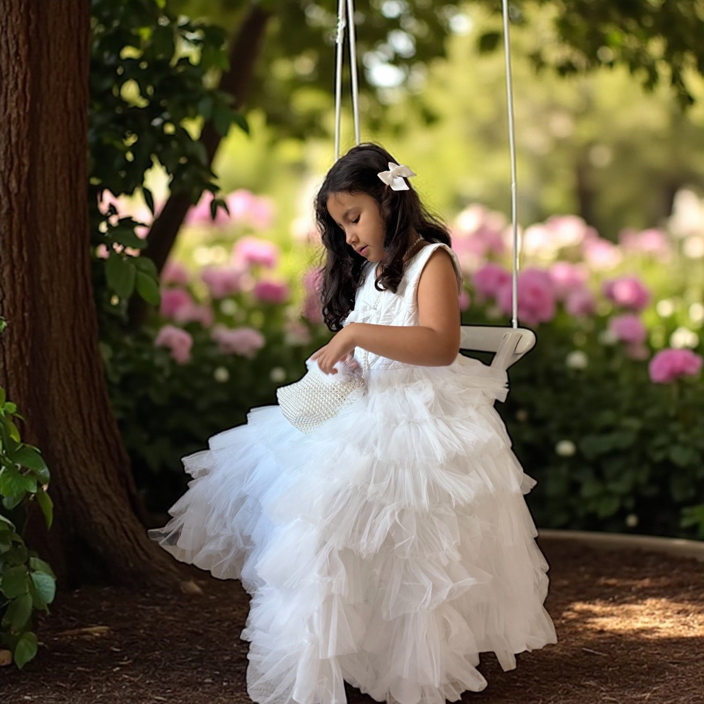 Poppy White Quilted Dress - Petite Maison Kids