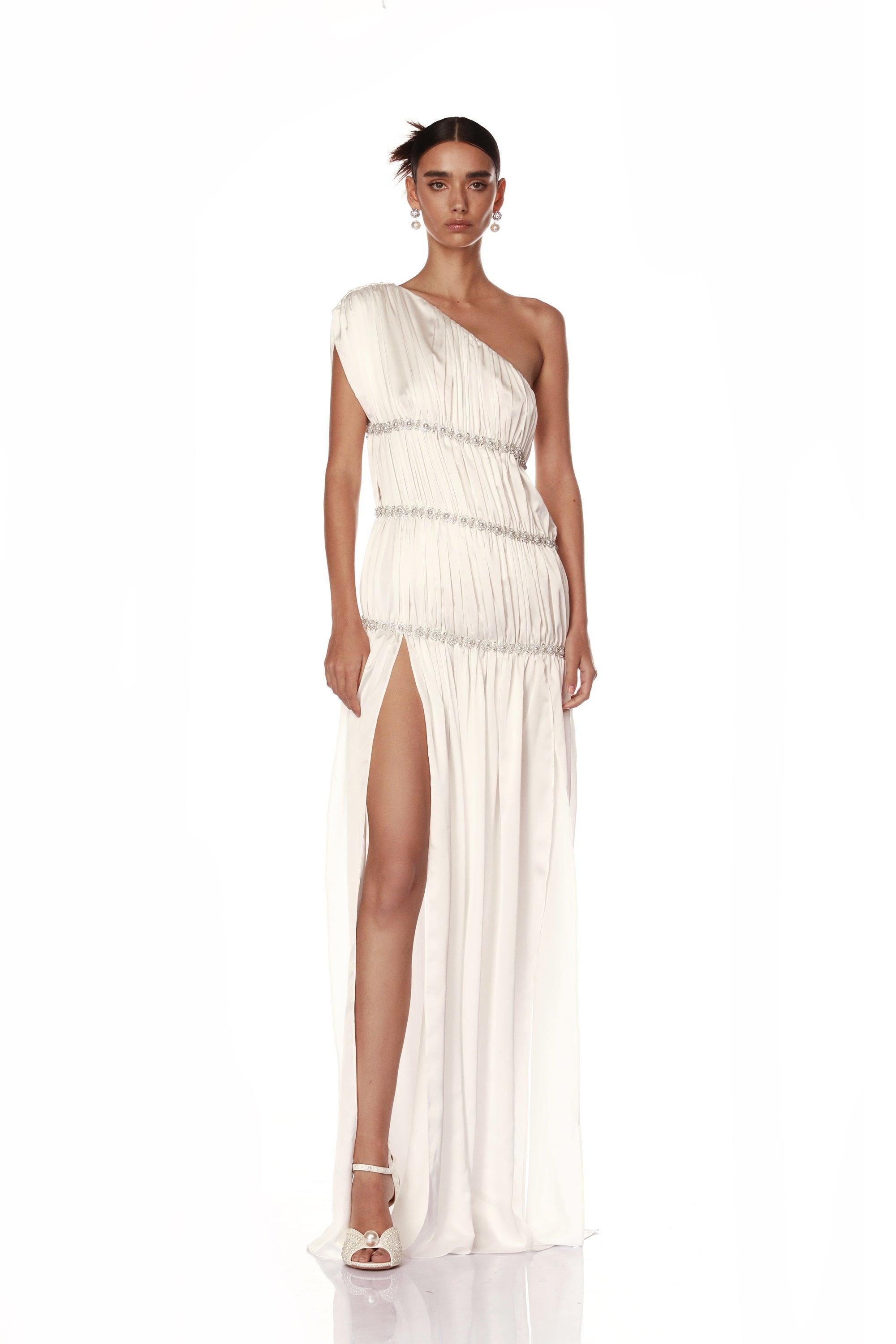 One shoulder grecian dress best sale