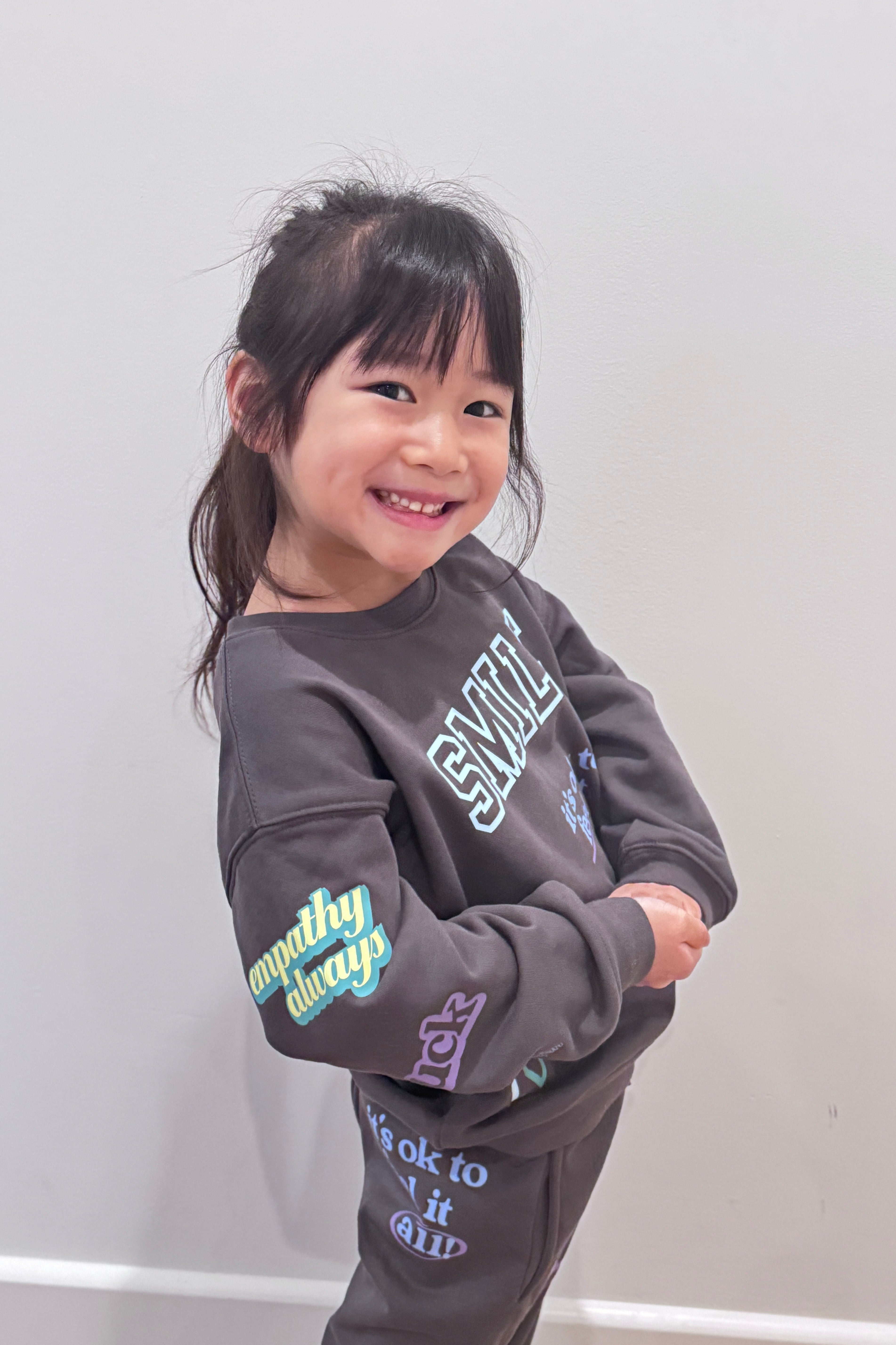 Affirmations Mini Charcoal Crewneck