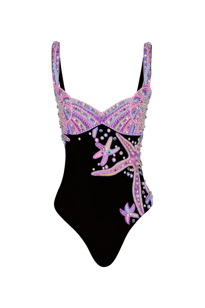 Selene Sea Shell Swimsuit Black
