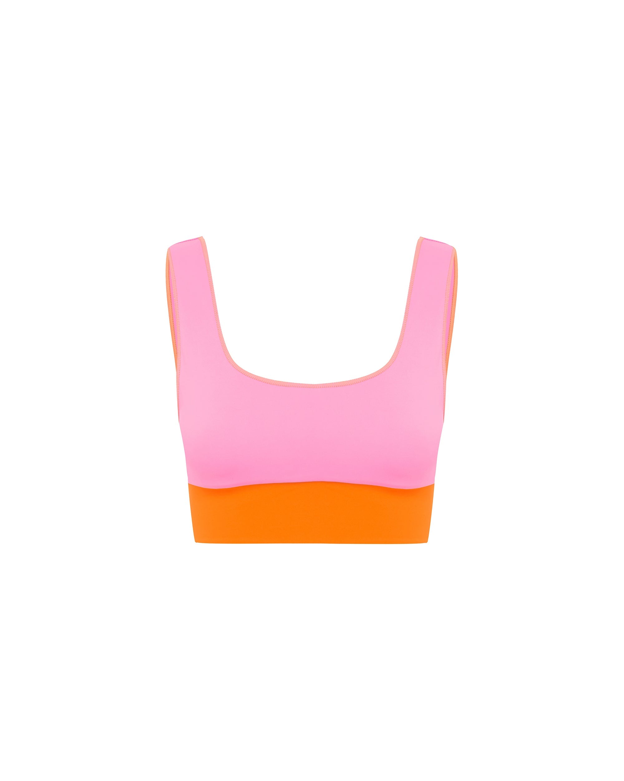 Studio image of the Contour Crop Top in Bronte, featuring its square scooped neck line and compression fit.