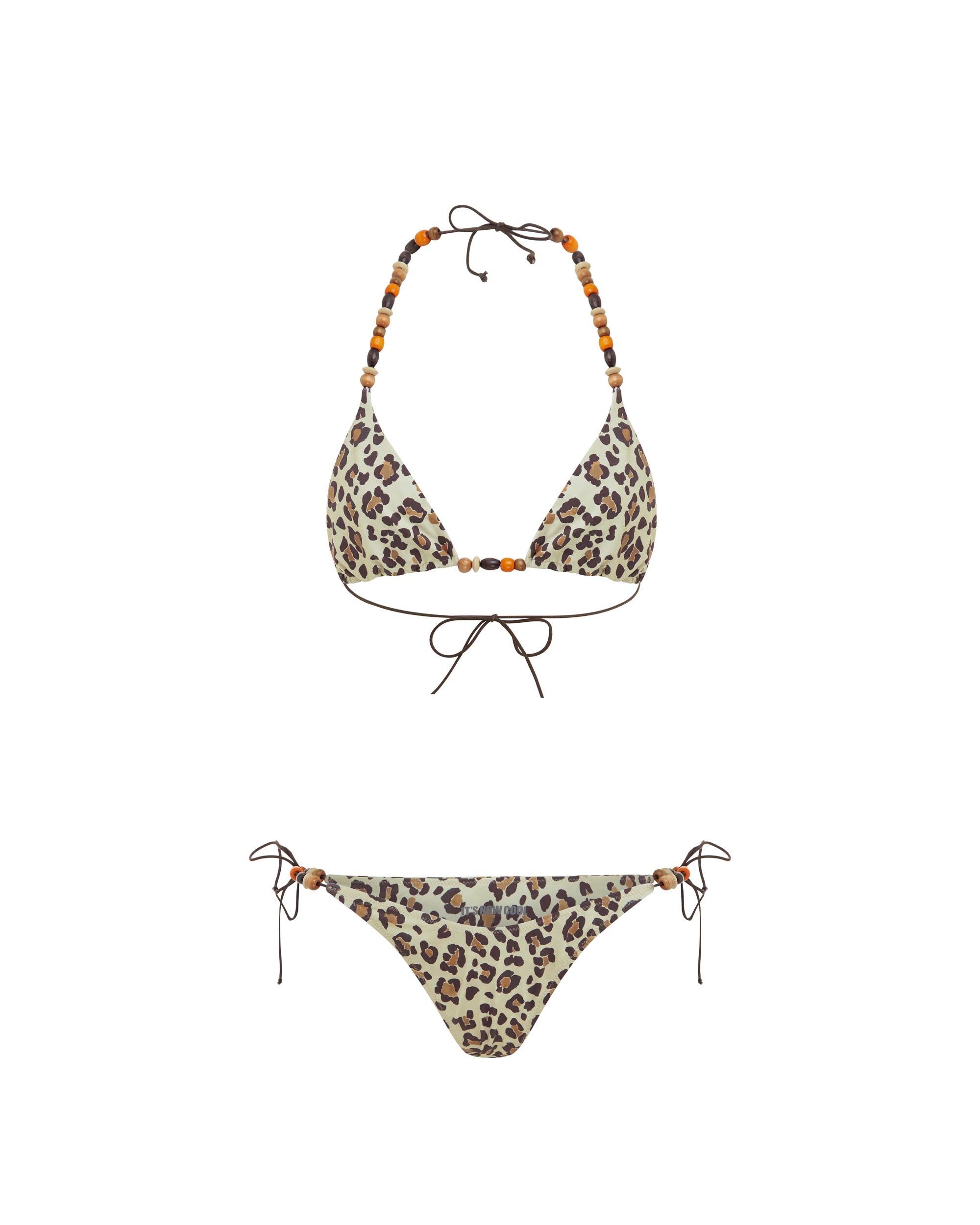 Studio image of the front of the 90s Tie Pant - Cheetah.