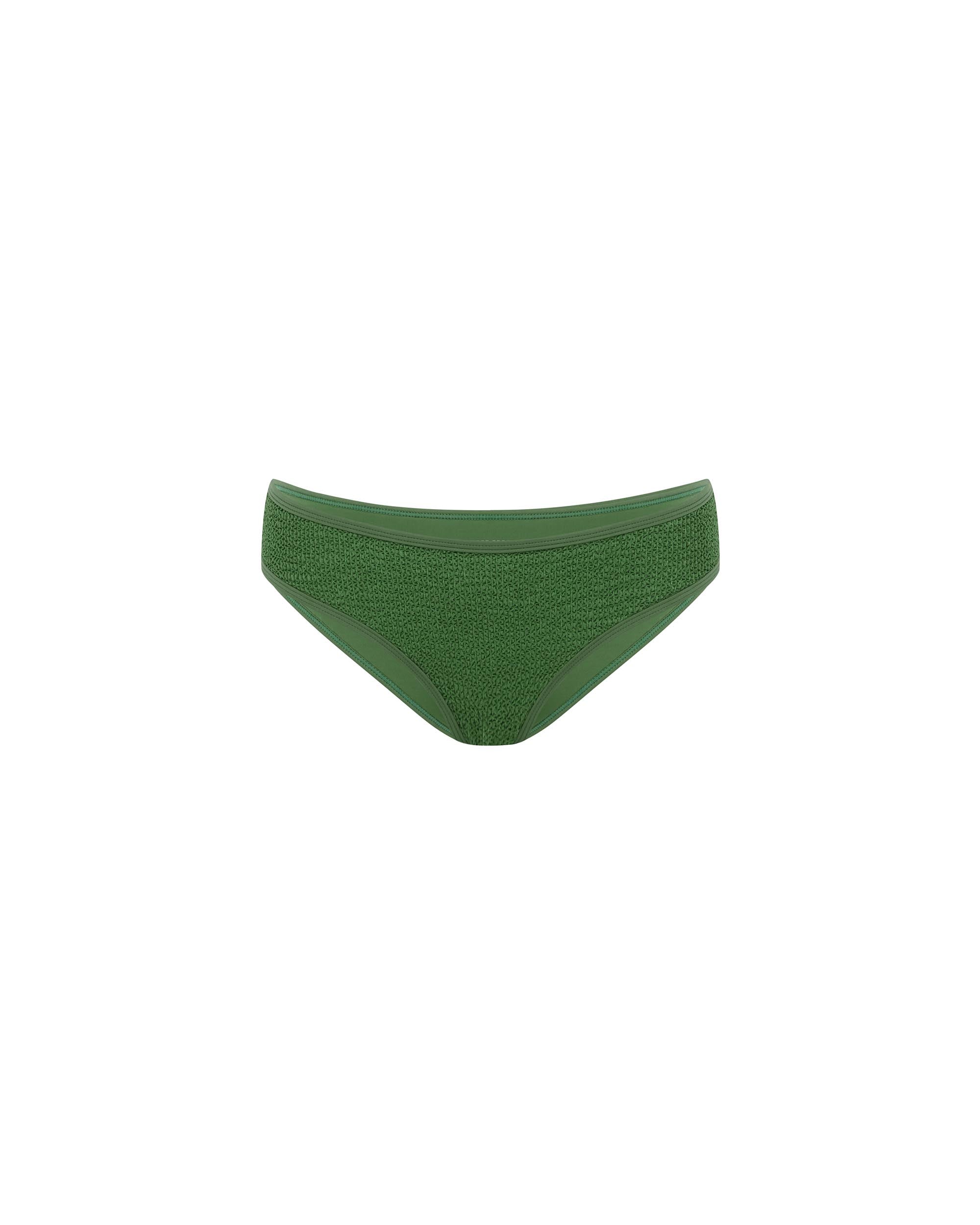 Studio image of the hipster duo pant in khaki crimp, featuring its textured fabric.