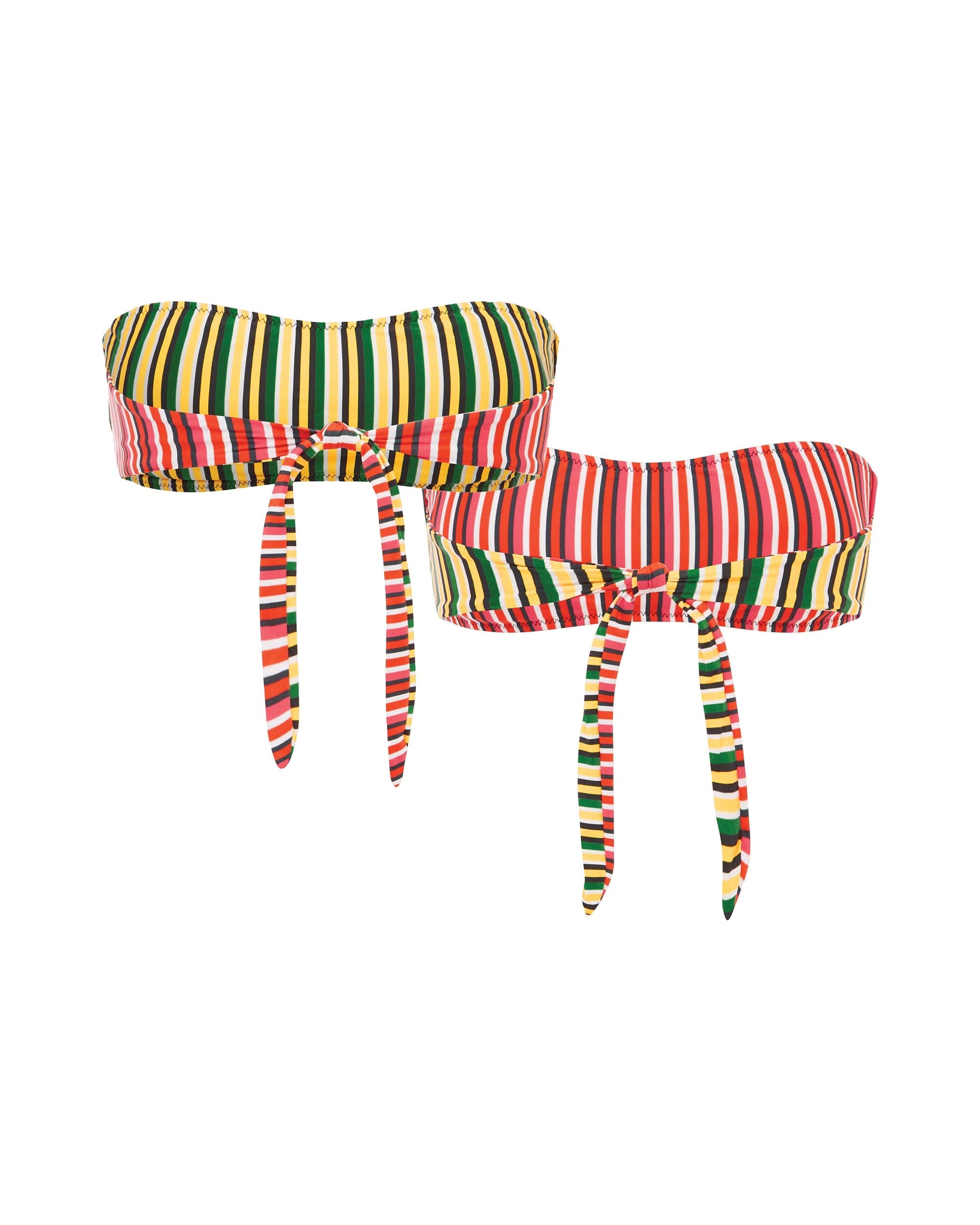 Studio image of the back of the Revo Bandeau in Stripe Twist.