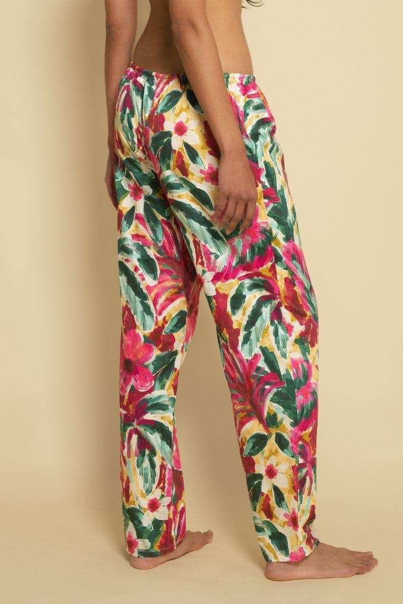 Isla Floral Wide-Leg Drawstring Pant