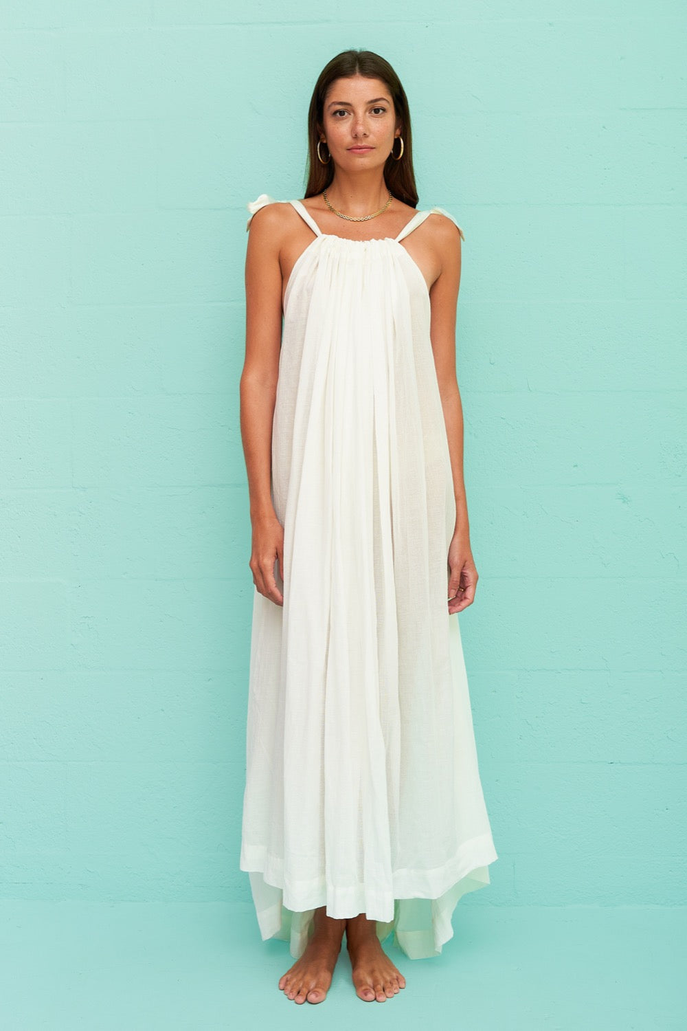 Low Back Satin Strap Maxi