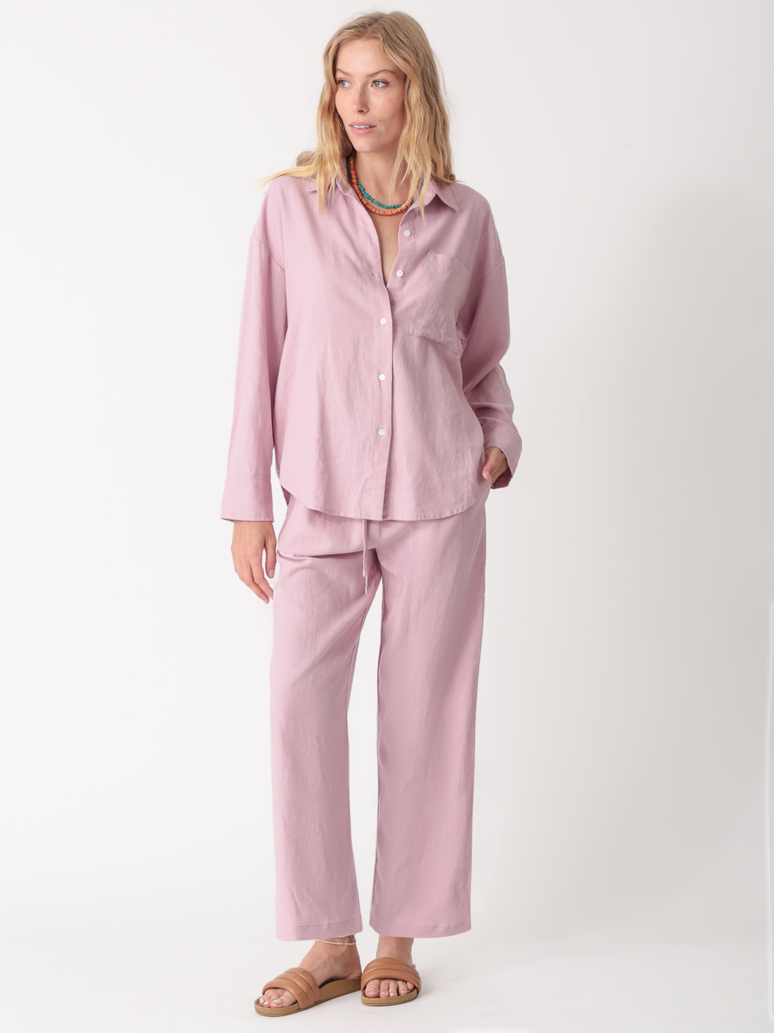 Sail Linen Pant - Dusty Rose