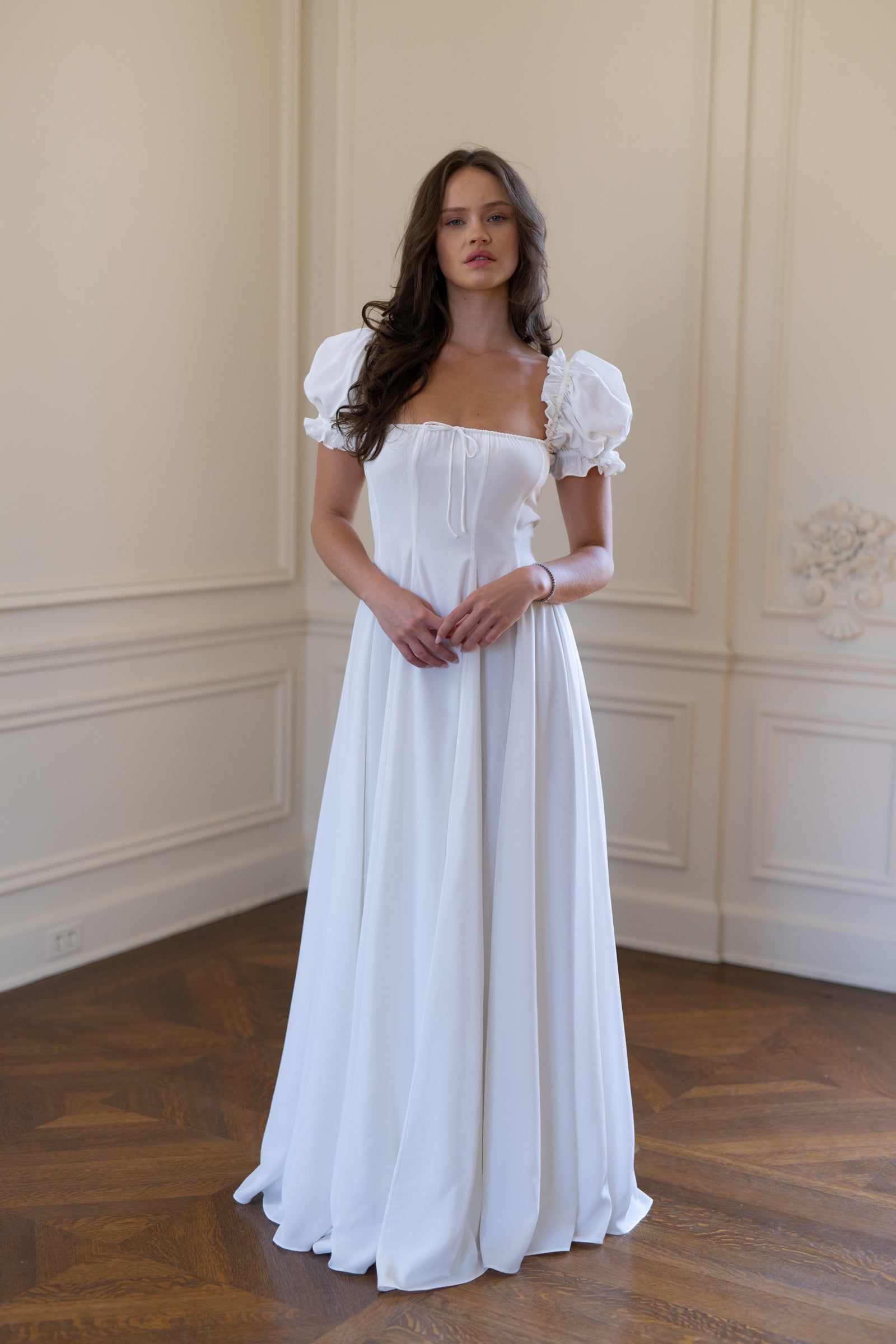 The Ivory Silk Garden Party Gown