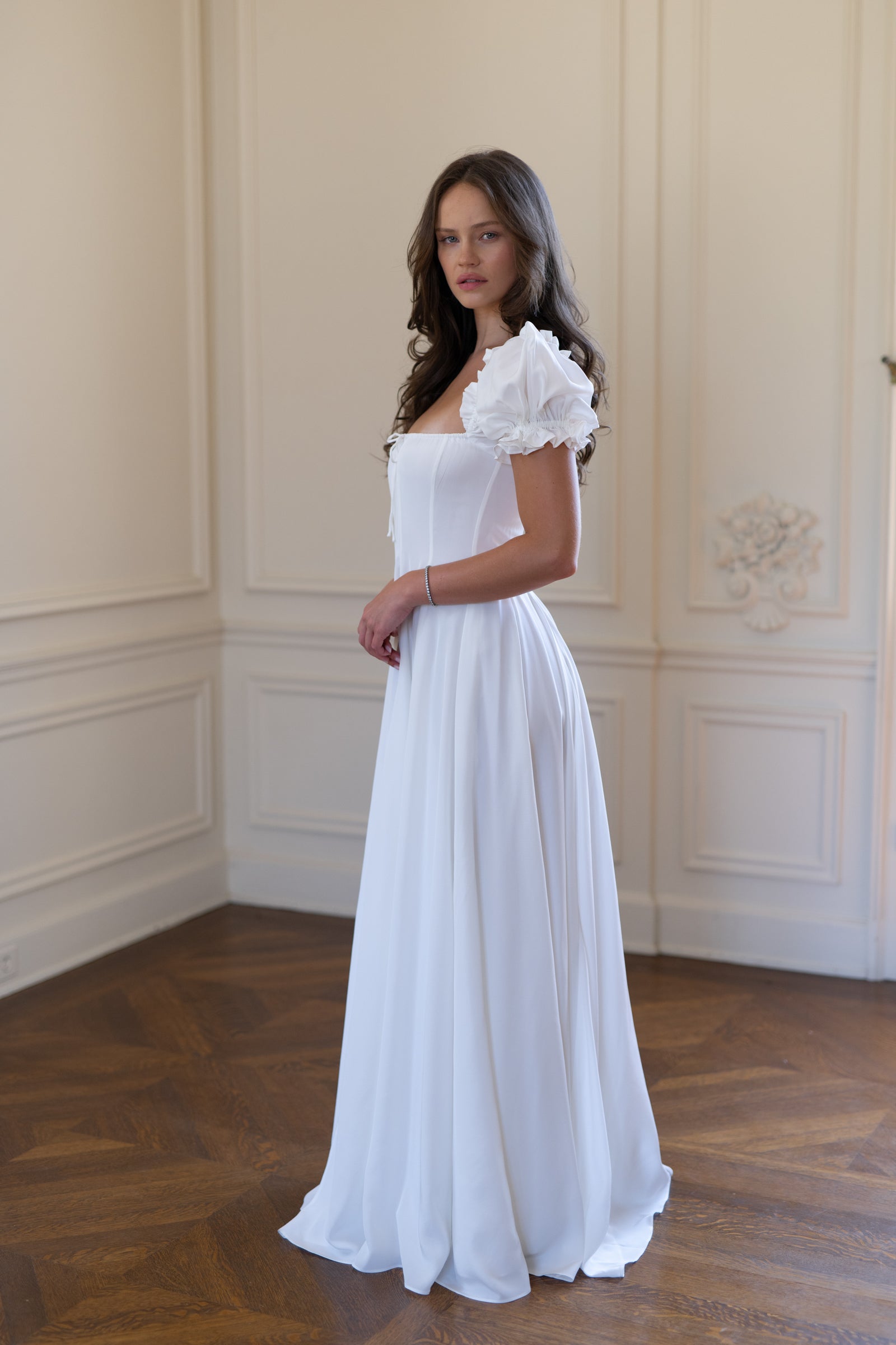 The Ivory Silk Garden Party Gown