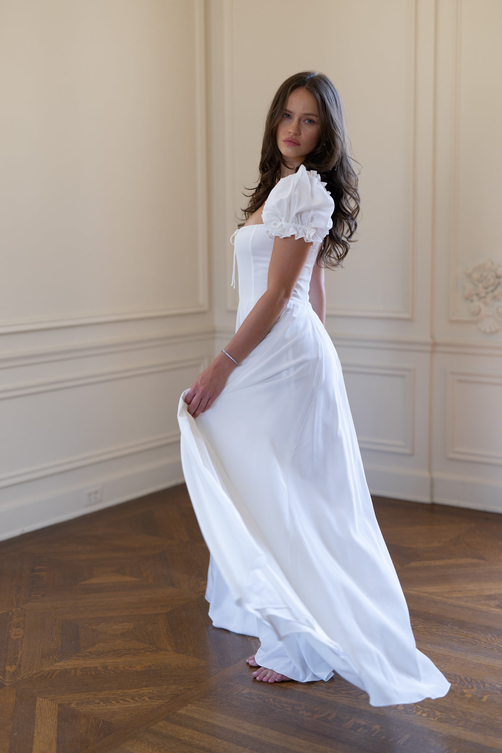 The Ivory Silk Garden Party Gown