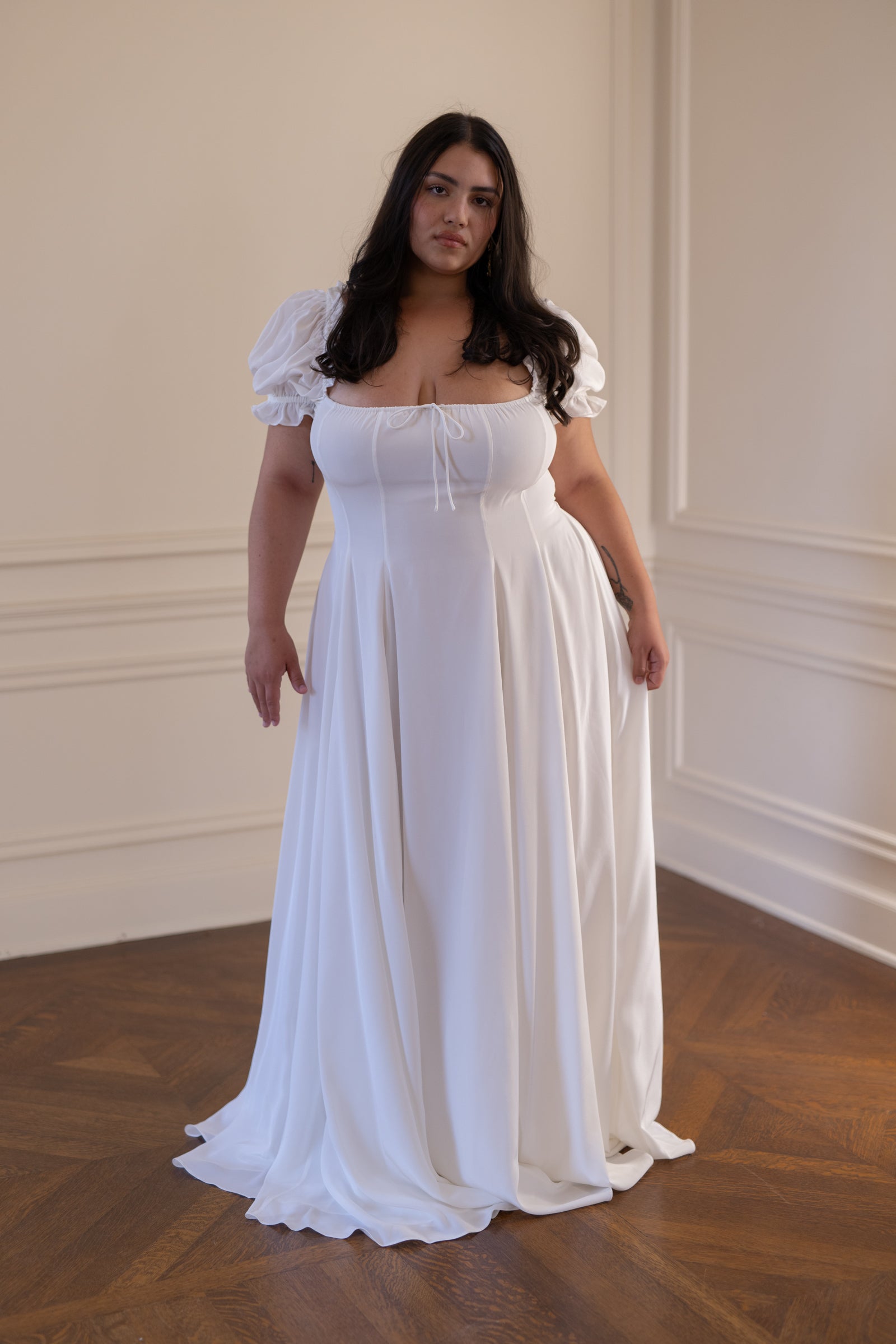 The Ivory Silk Garden Party Gown