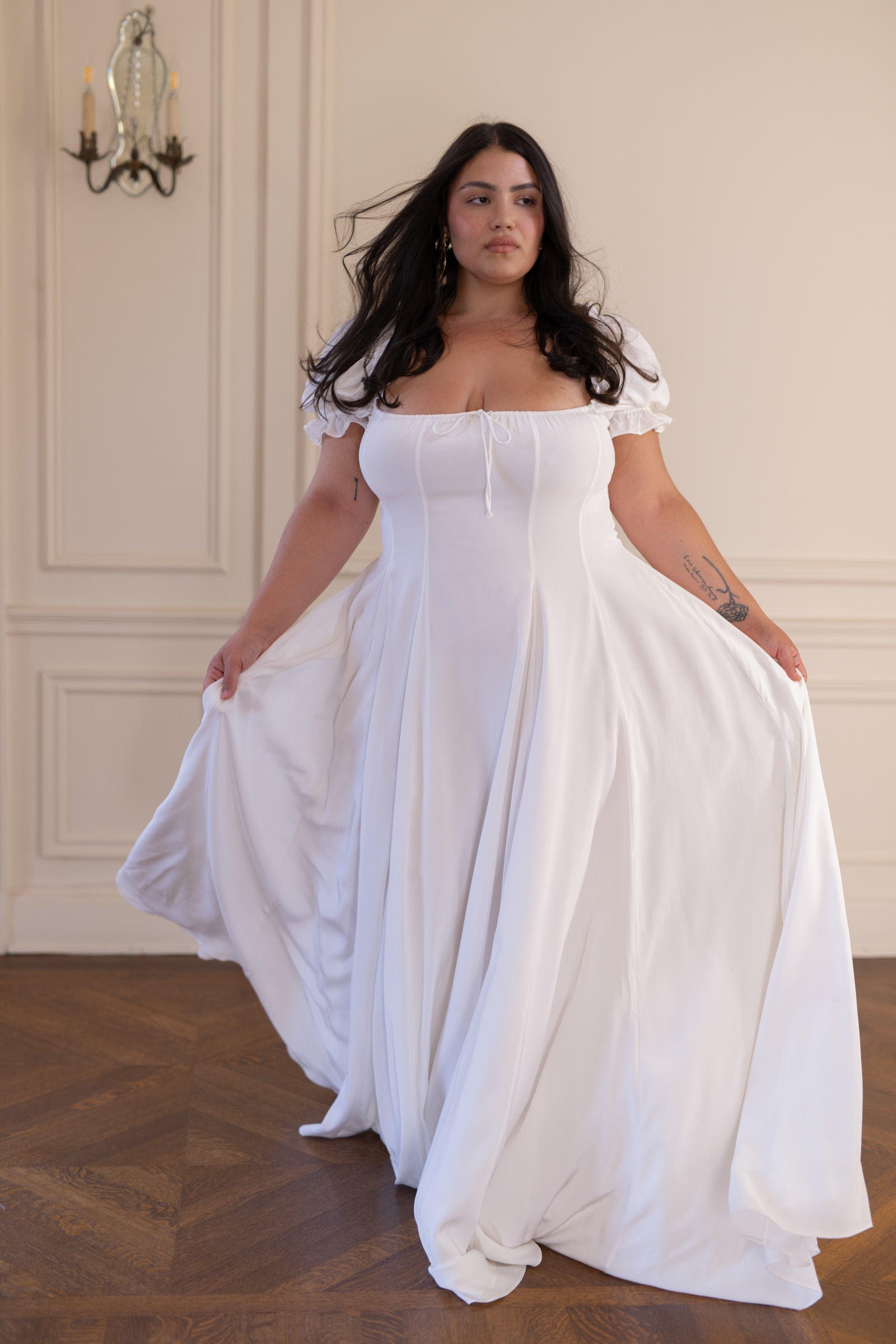 The Ivory Silk Garden Party Gown