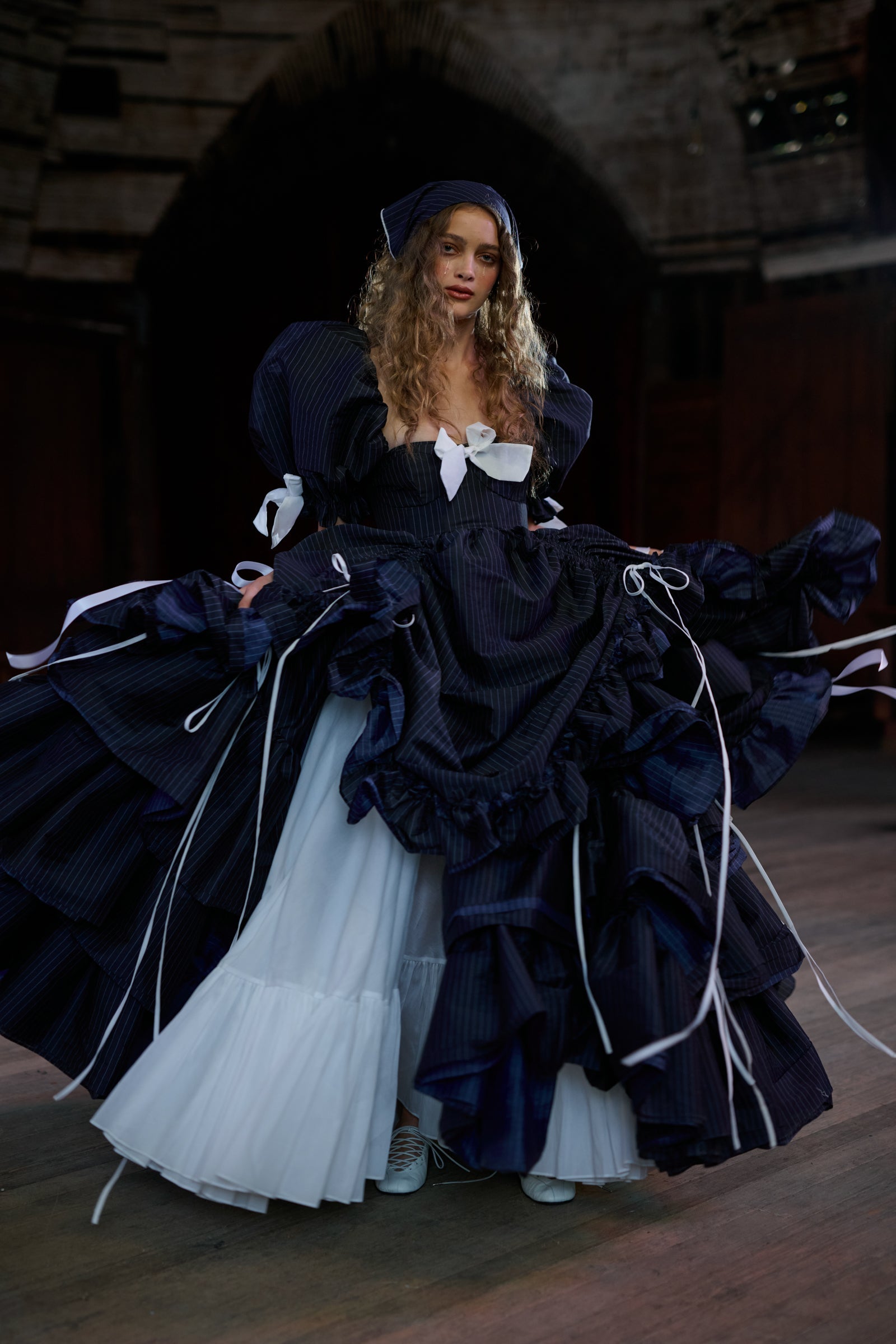 Put A Fork In It Pinstripe Gown