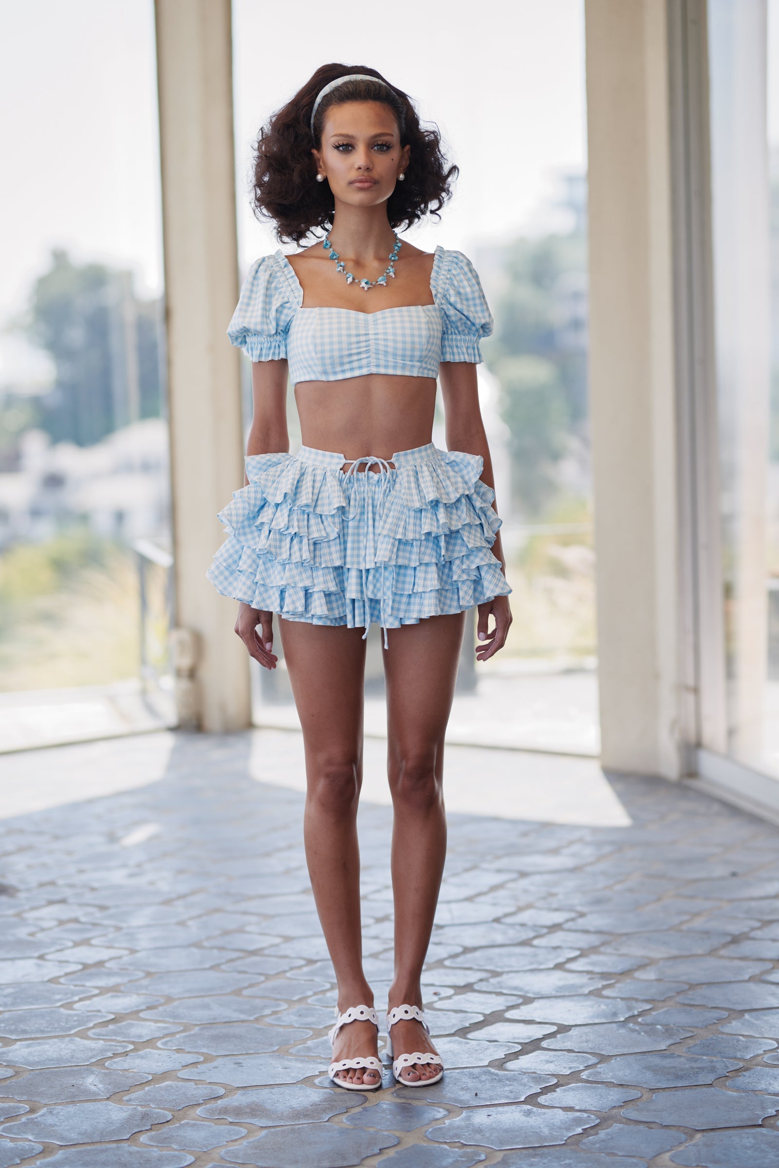 The Blue Gingham Versailles Skirt