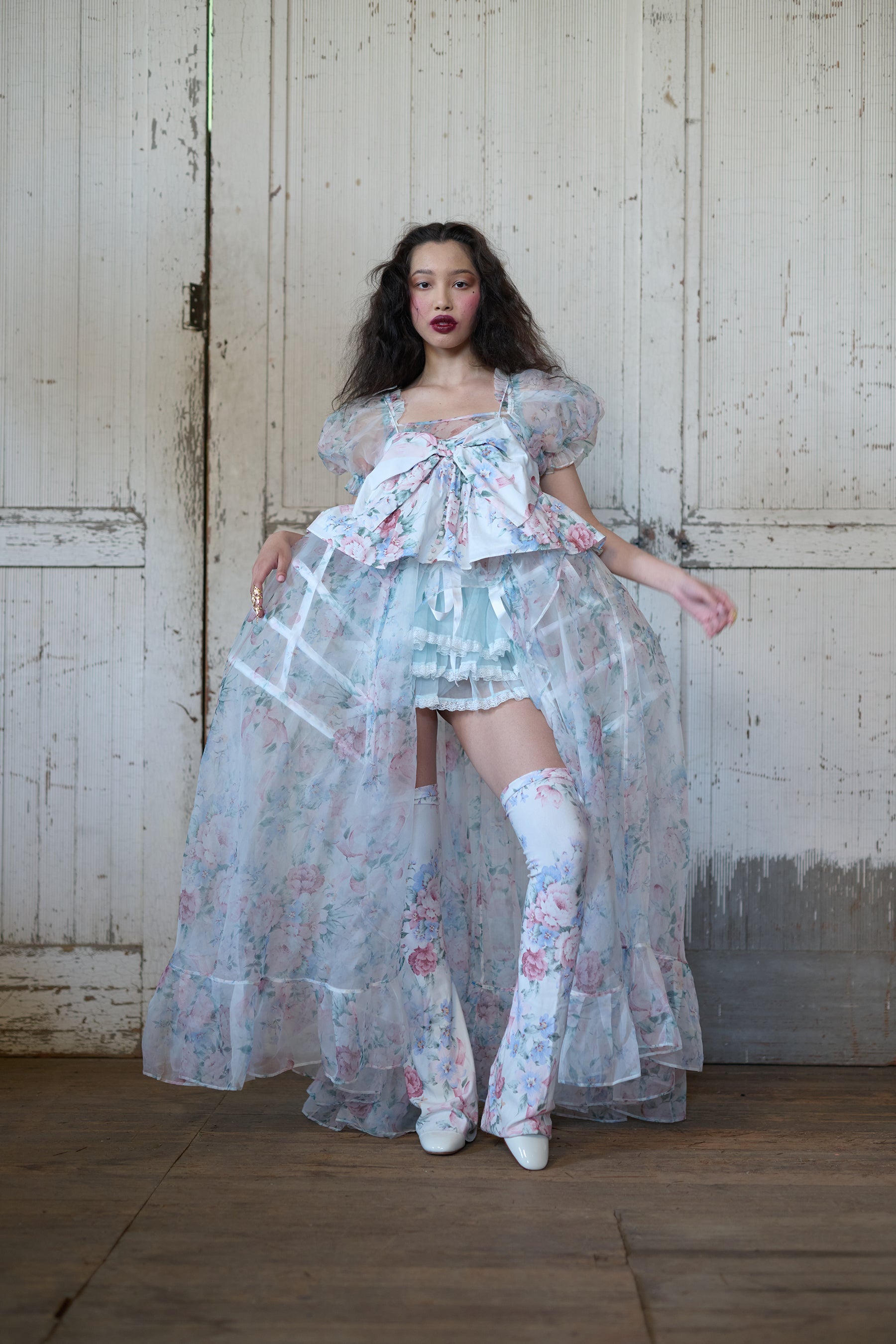 The Cotswolds Sheer Delight Ruffle Gown