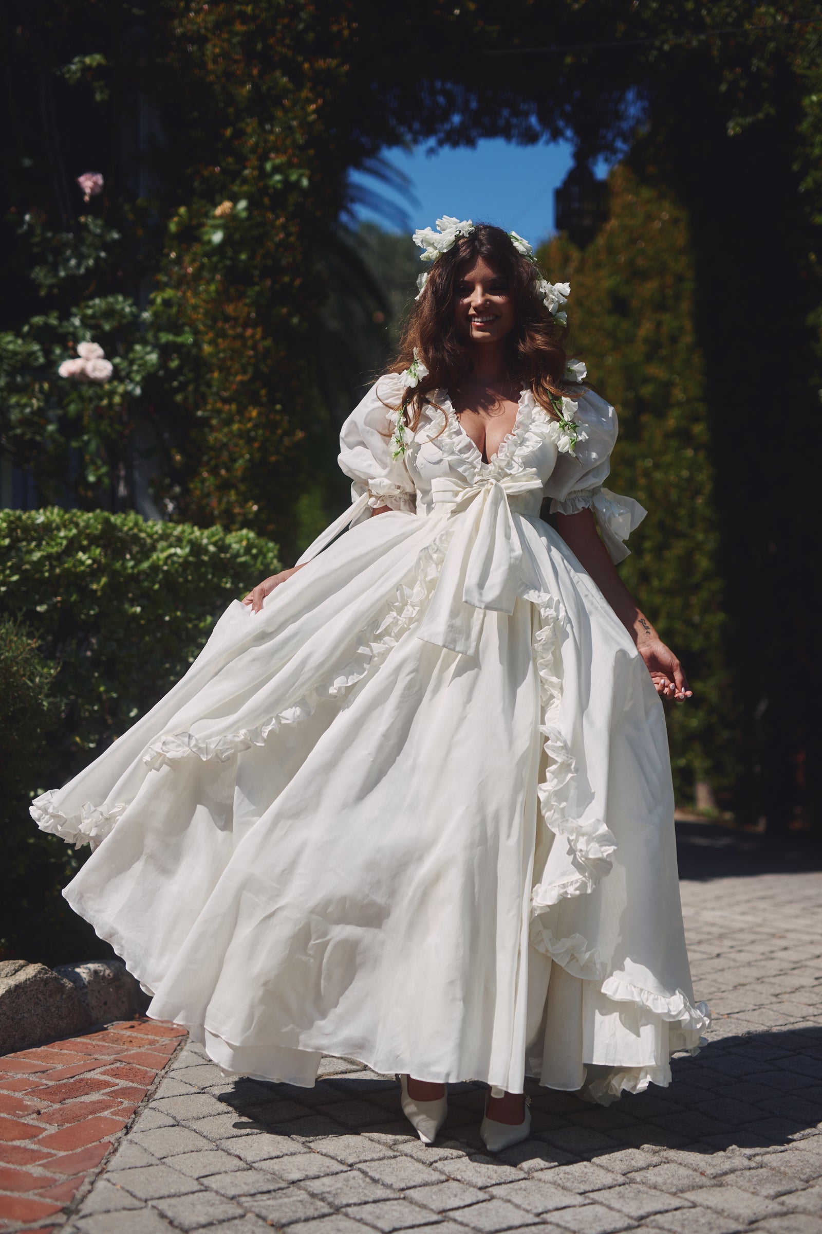 The Ivory Organdy Marie Gown