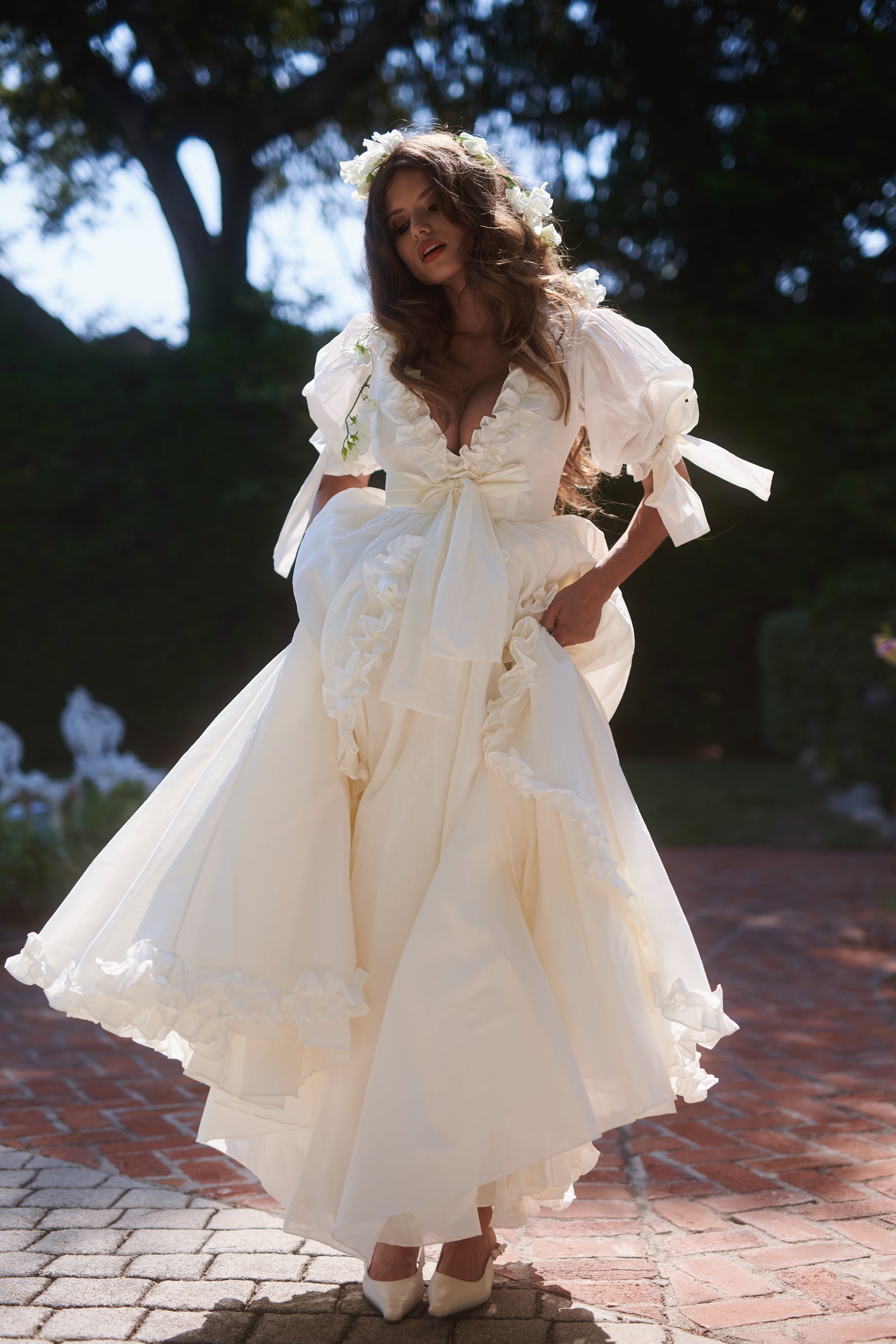 The Ivory Organdy Marie Gown