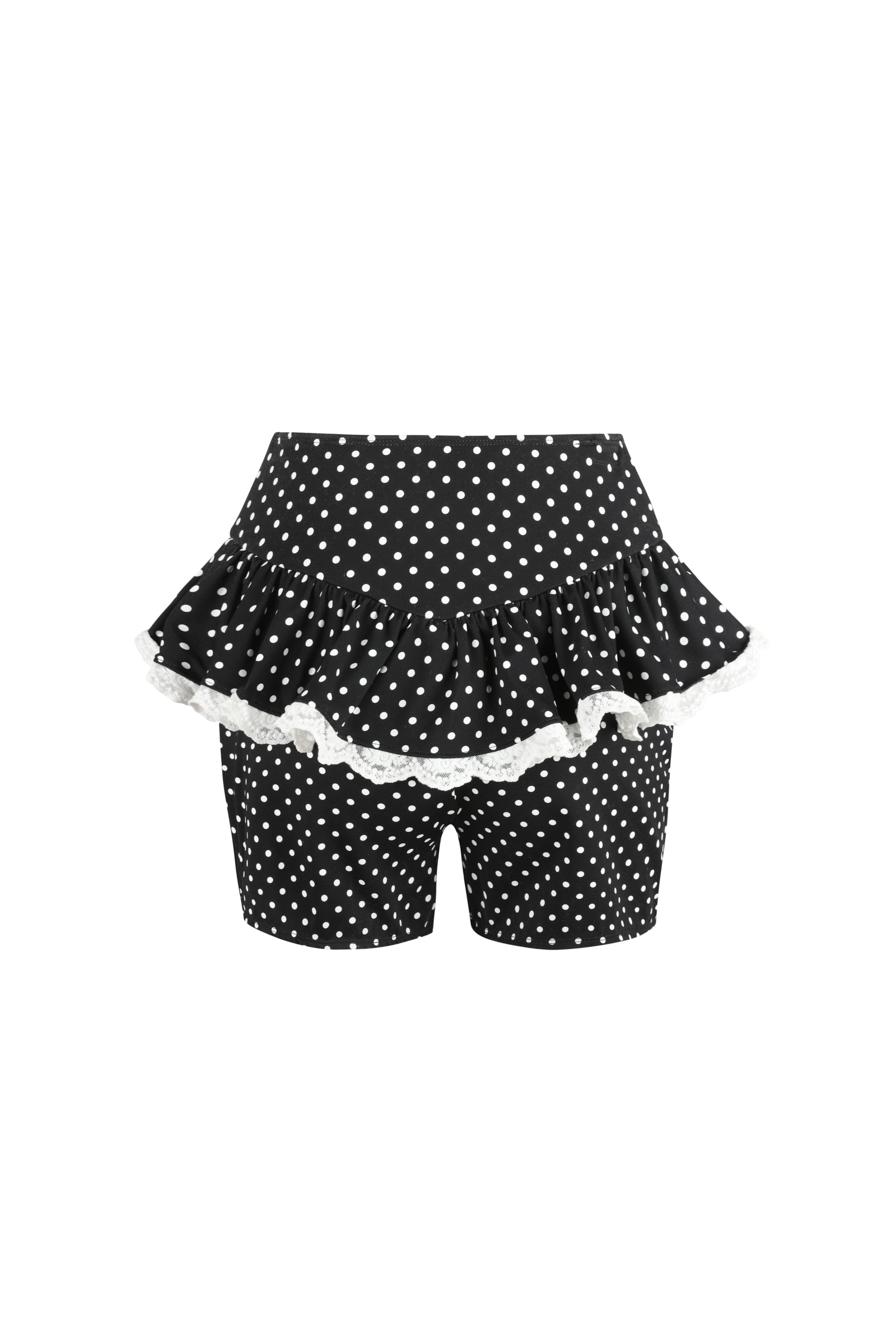 The Black Polka Dot Ruffle Bikini Top