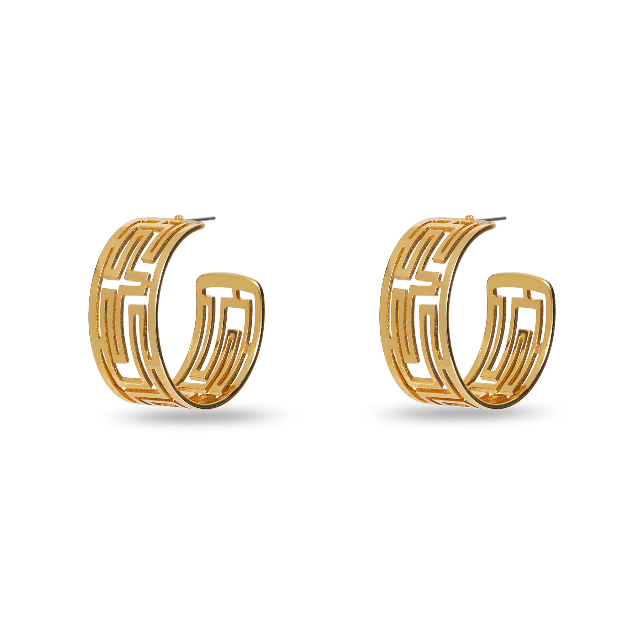 Greek Key Hoop Earring