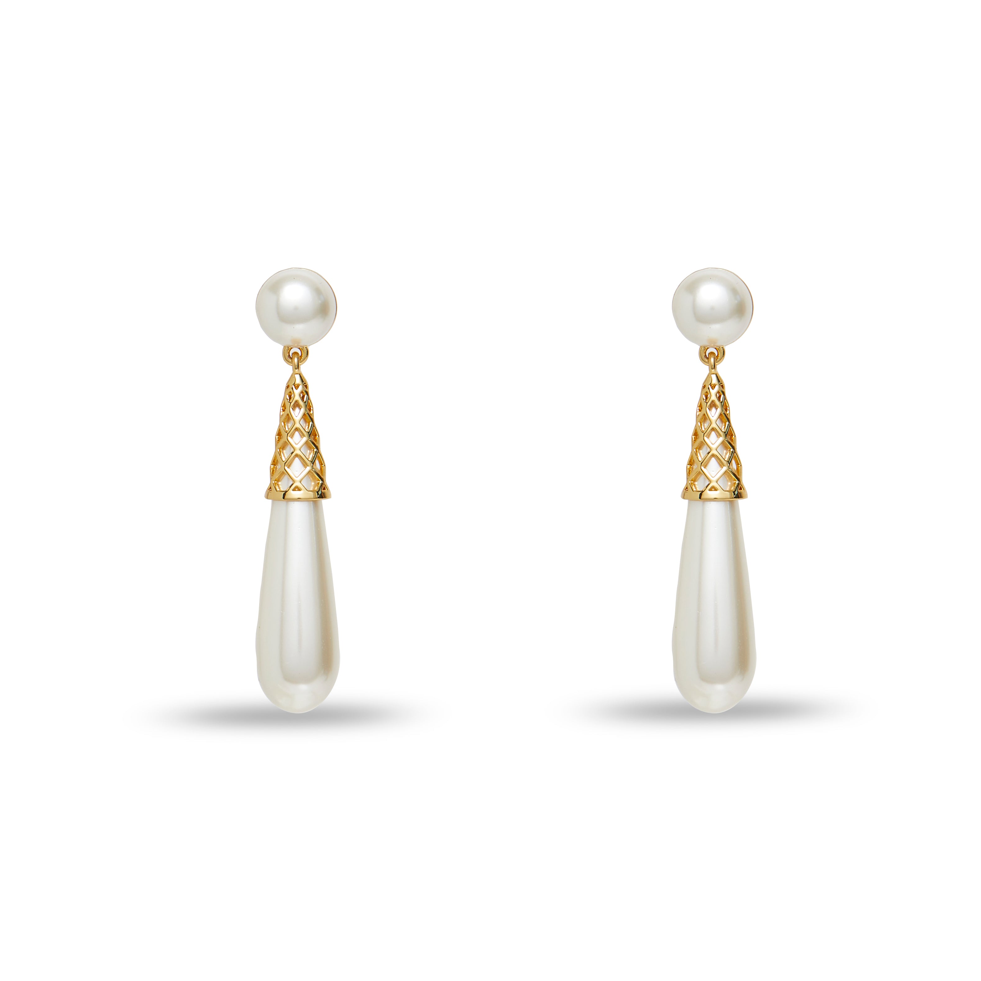 Gold Cage Drop Earring