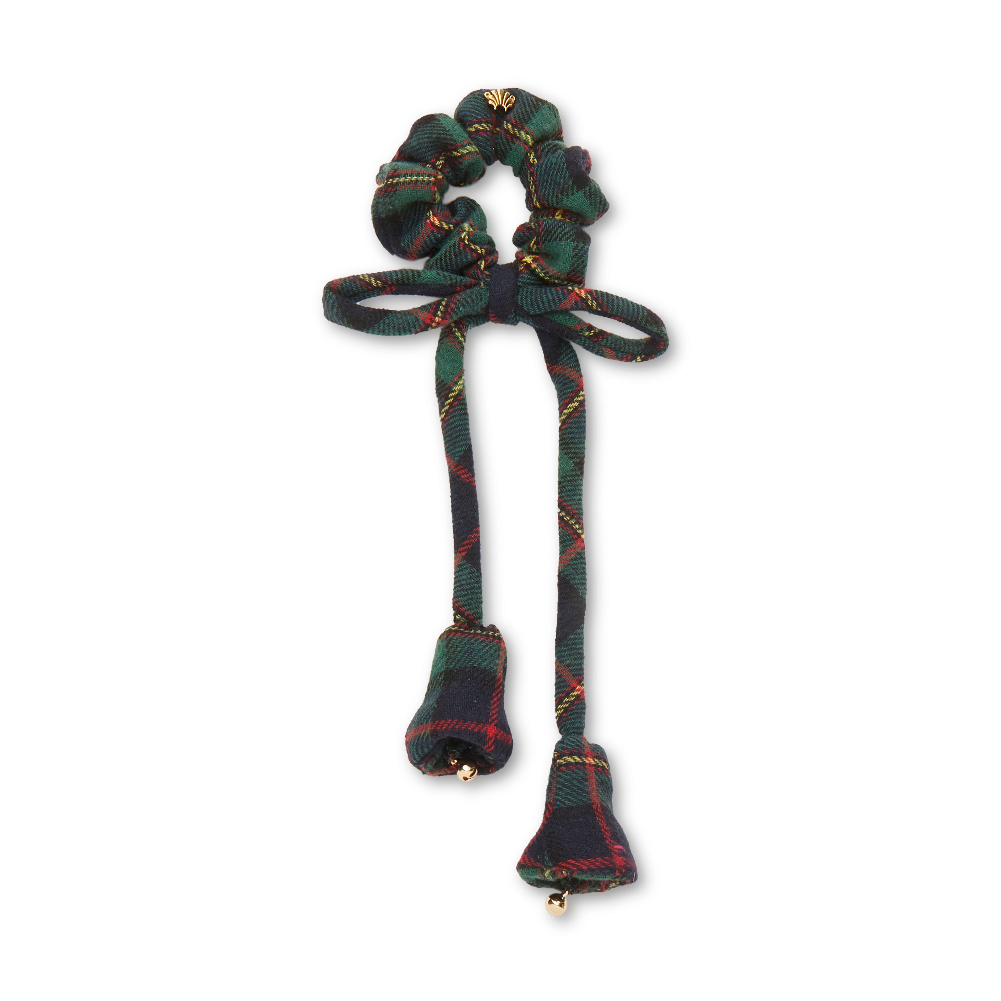 Present Plaid Jingle Bell Scrunchie