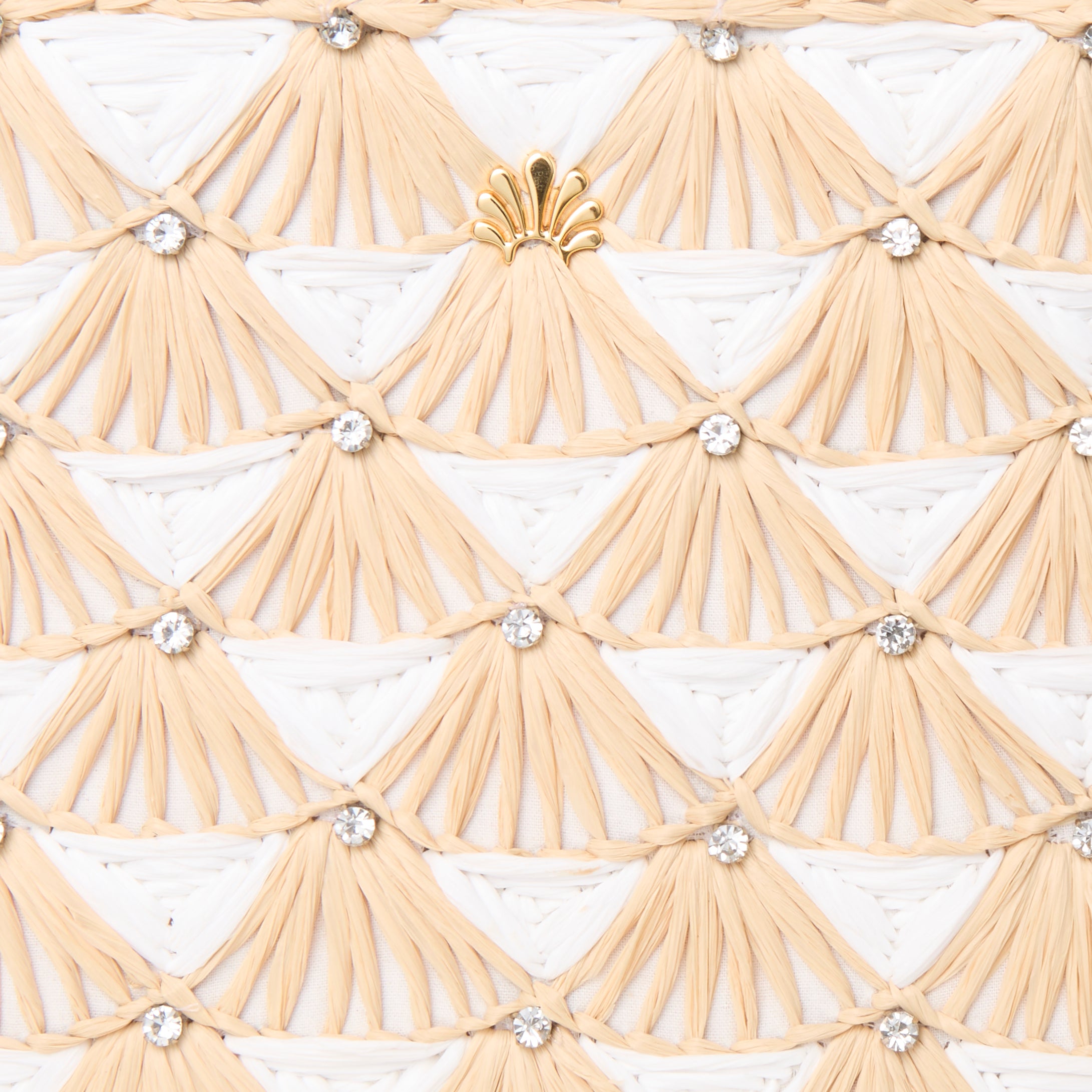 Maya Crystal Fan Raffia Mini Tote