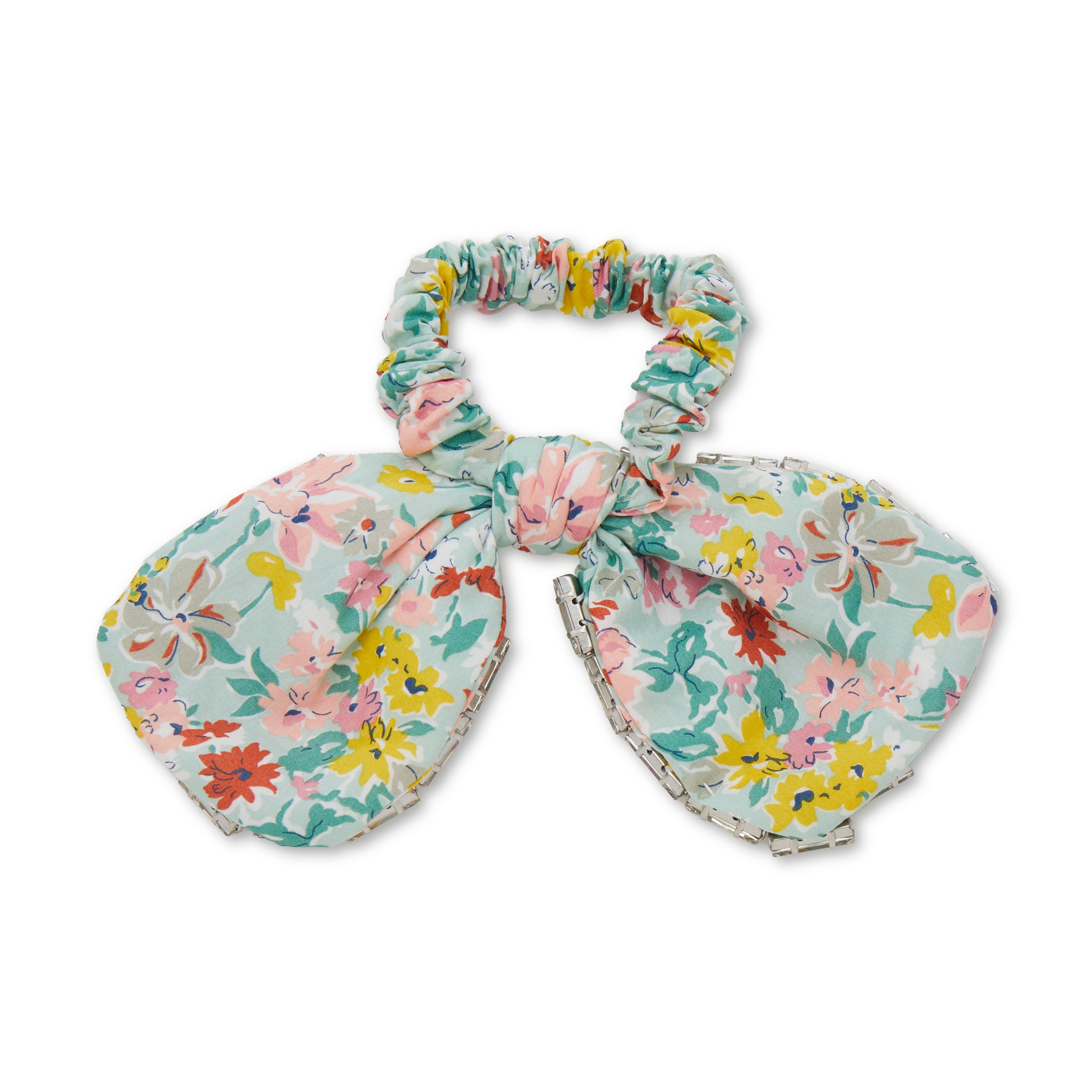 Penny Liberty Crystal Trim Bow Scrunchie
