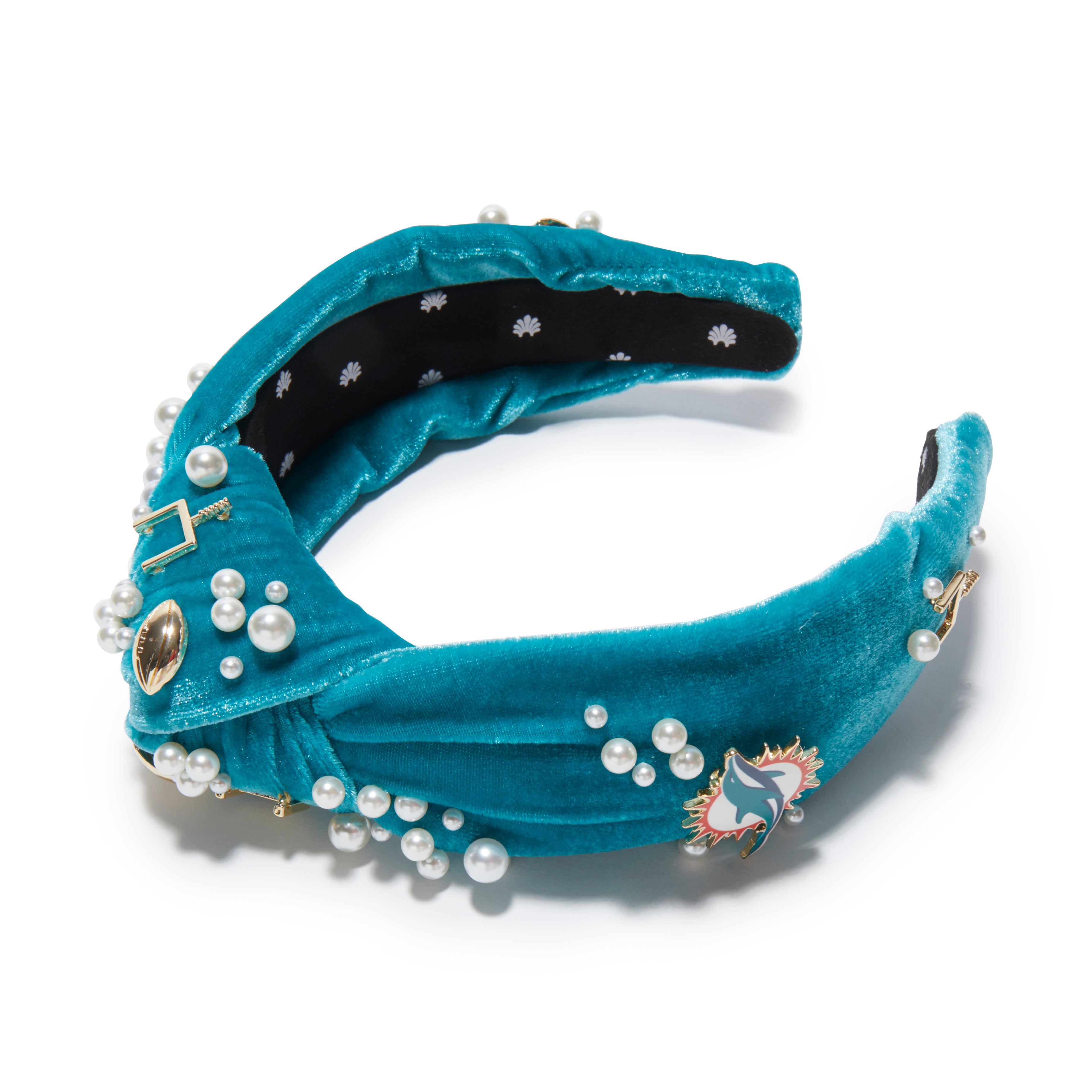 Miami Dolphins Embellished Knotted Headband