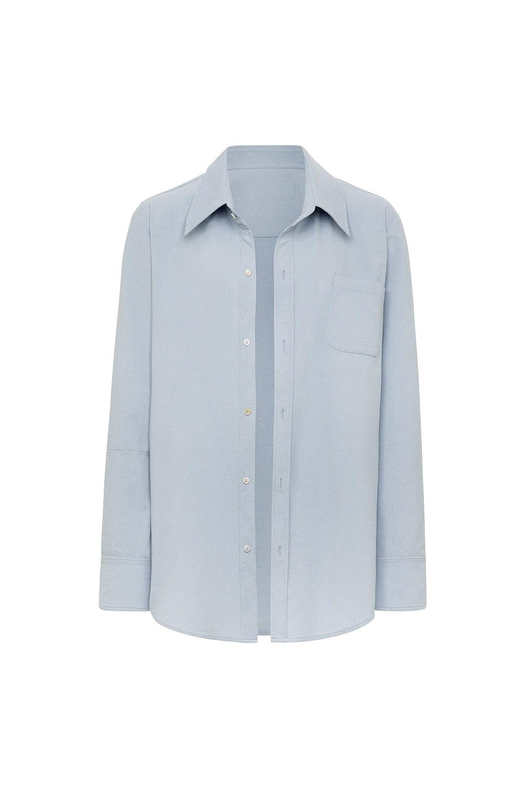 Light Denim Long Sleeve Button Down Shirt