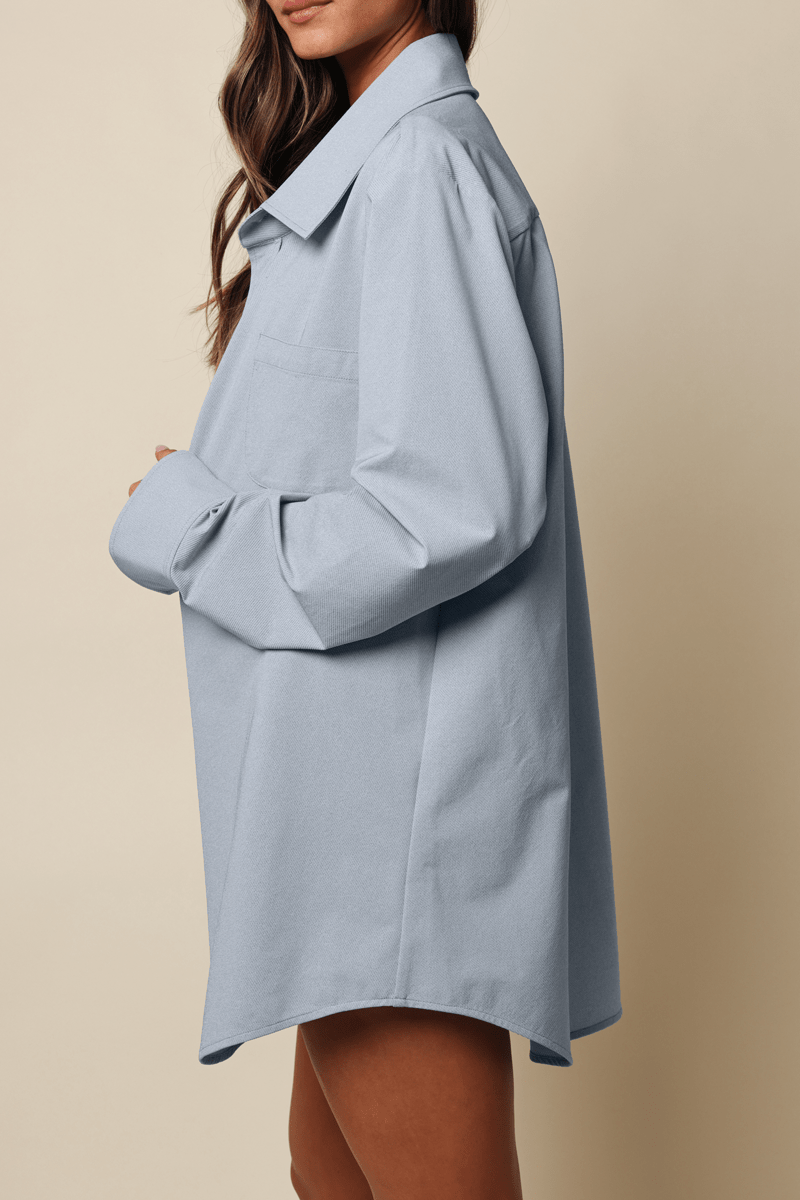 Light Denim Long Sleeve Button Down Shirt