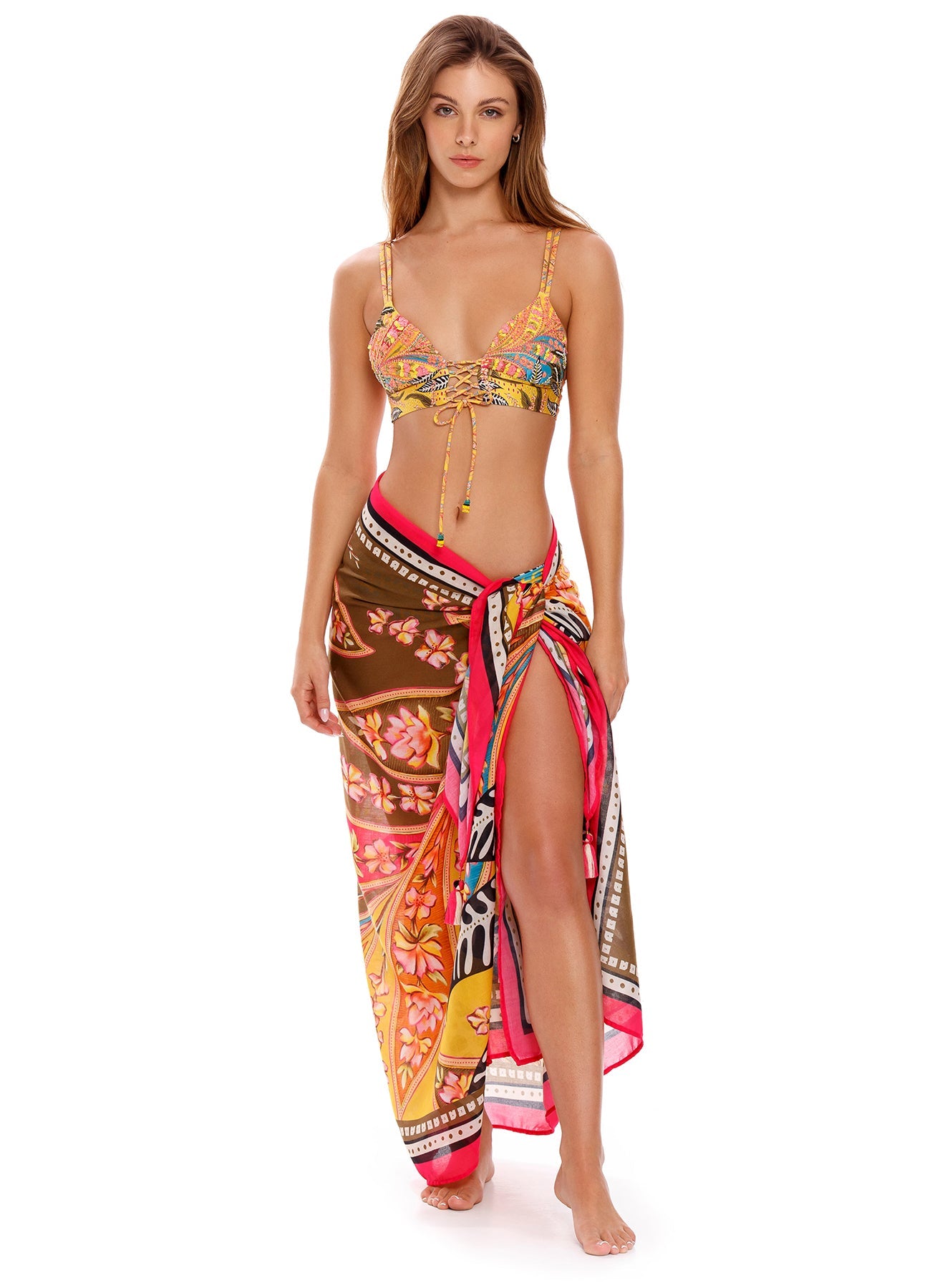 Lula-Mia-Bikini-Top-10284-front-with-model-wearing-pareo