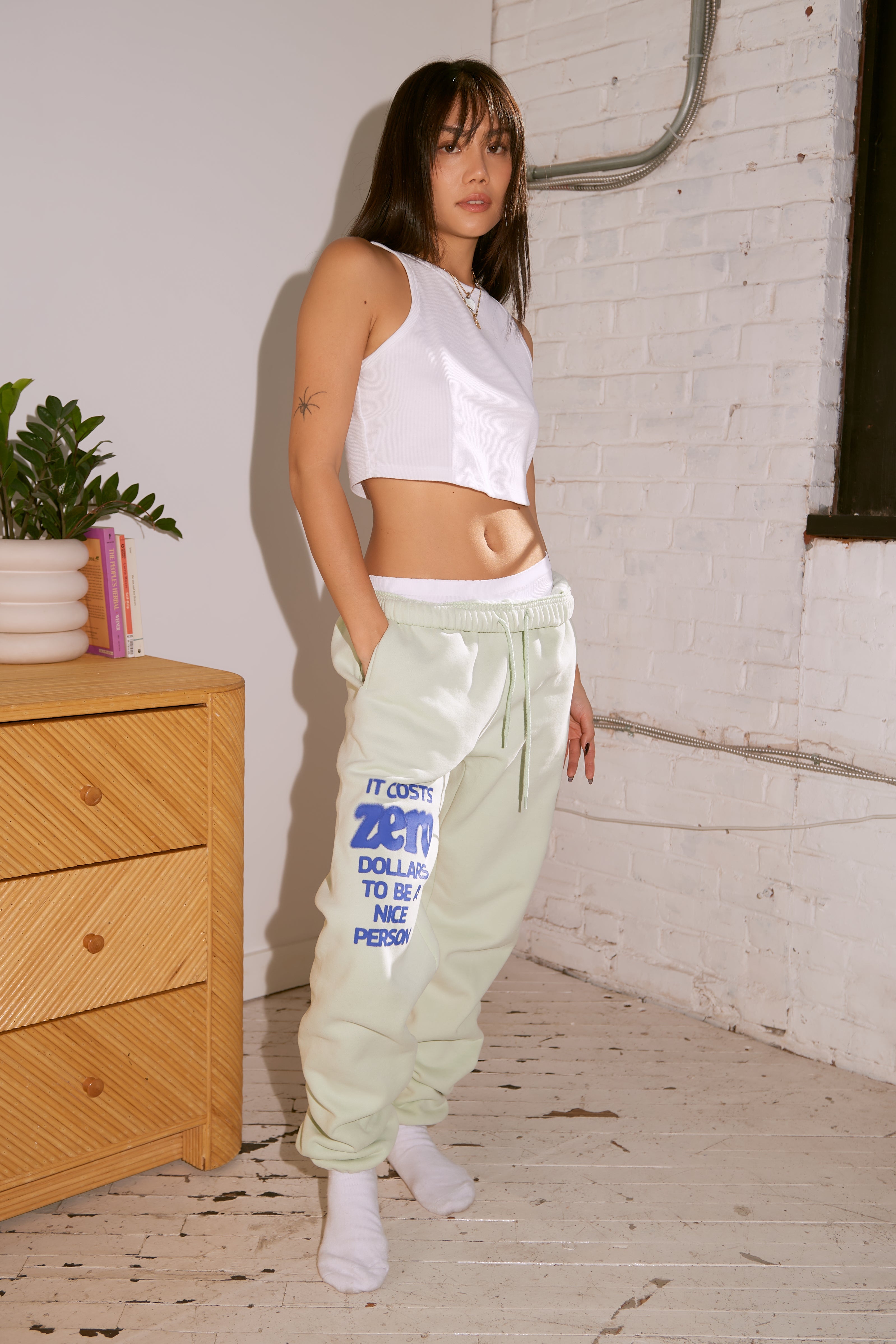 It Costs $0.00 To Be A Nice Person Mint Sweatpants