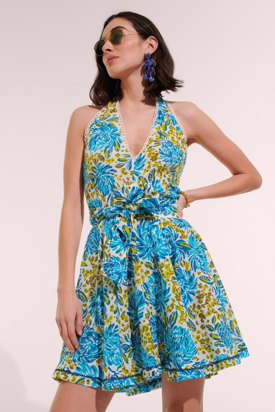 MINI DRESS BETH CT STRIPE - BLUE KRYSAN