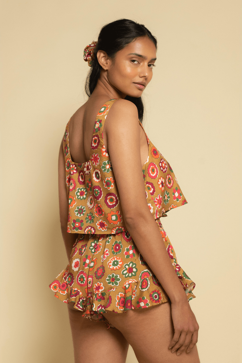 Mazzy Floral Silk Boho Short