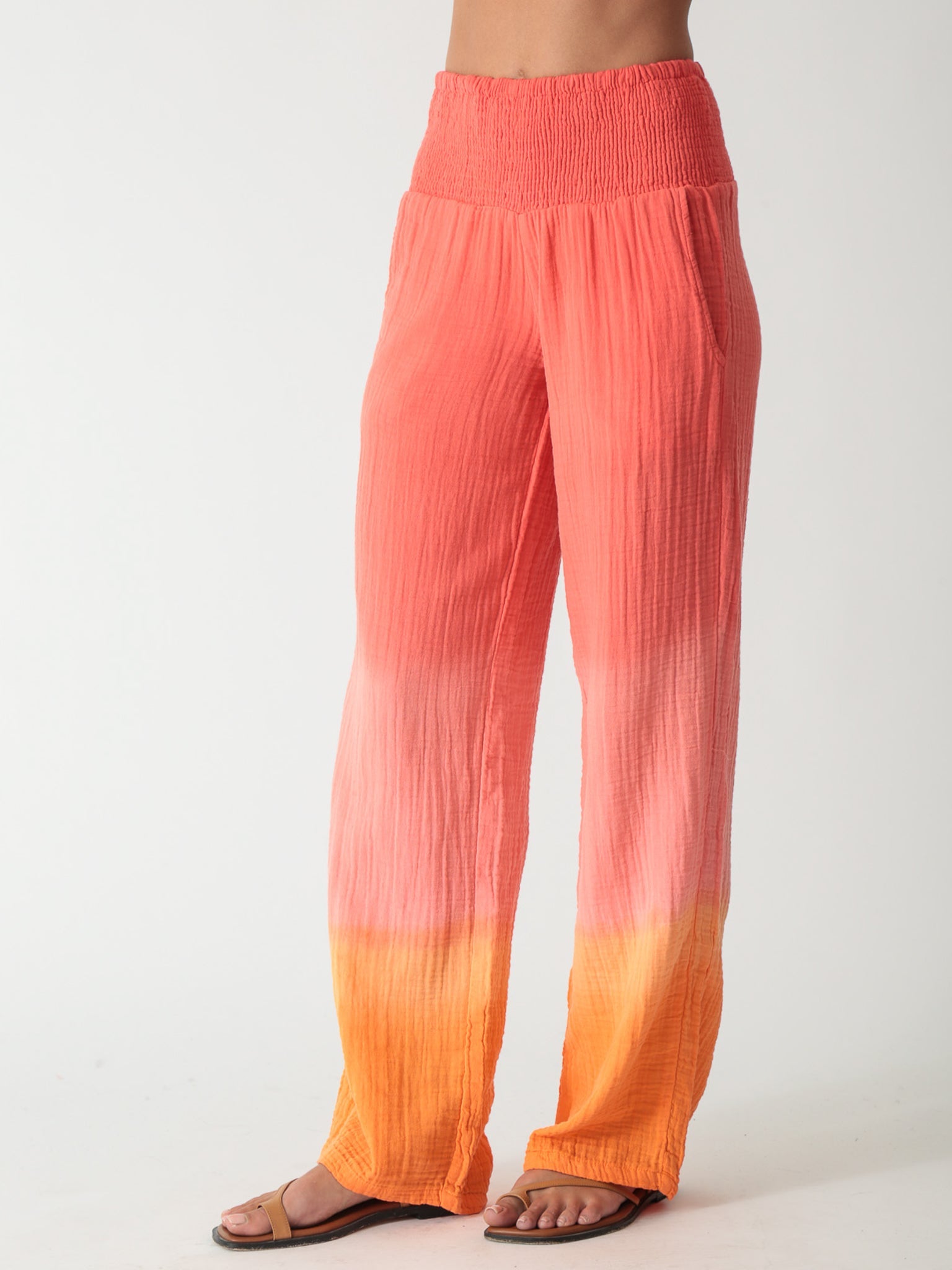 Beach Gauze Pant - Ombré Tomato