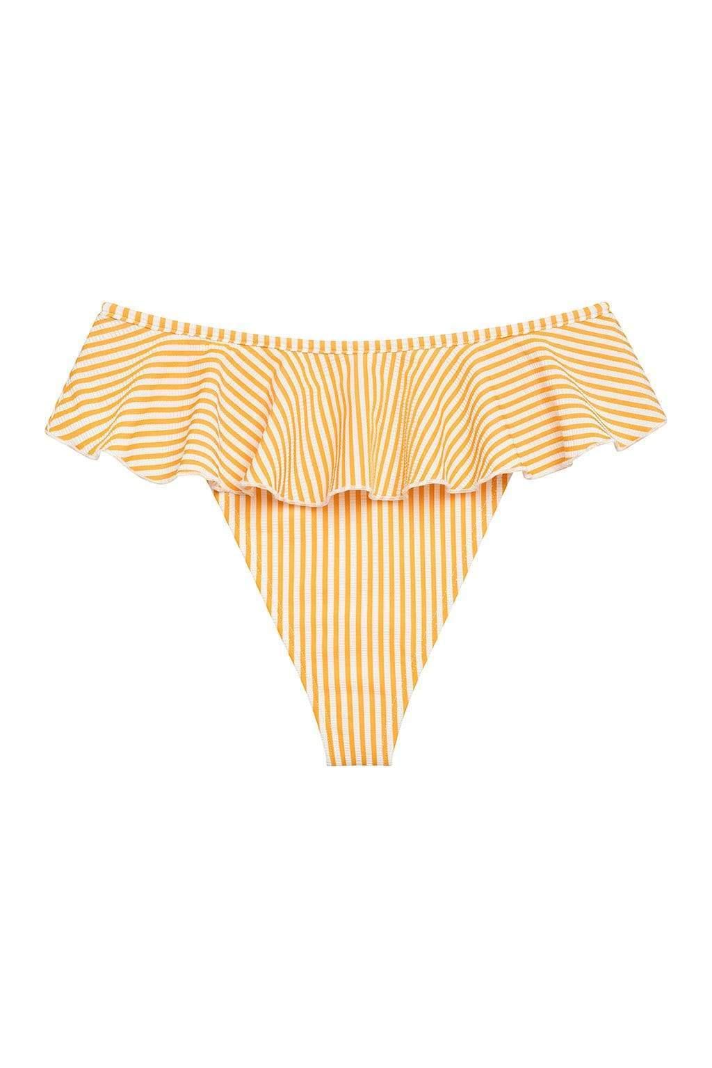 Canary Stripe Tamarindo Ruffle Bikini Bottom