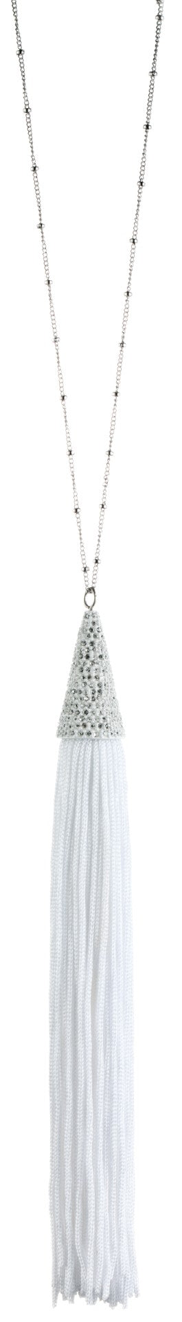 Pavé Silk Tassel Cone Necklace