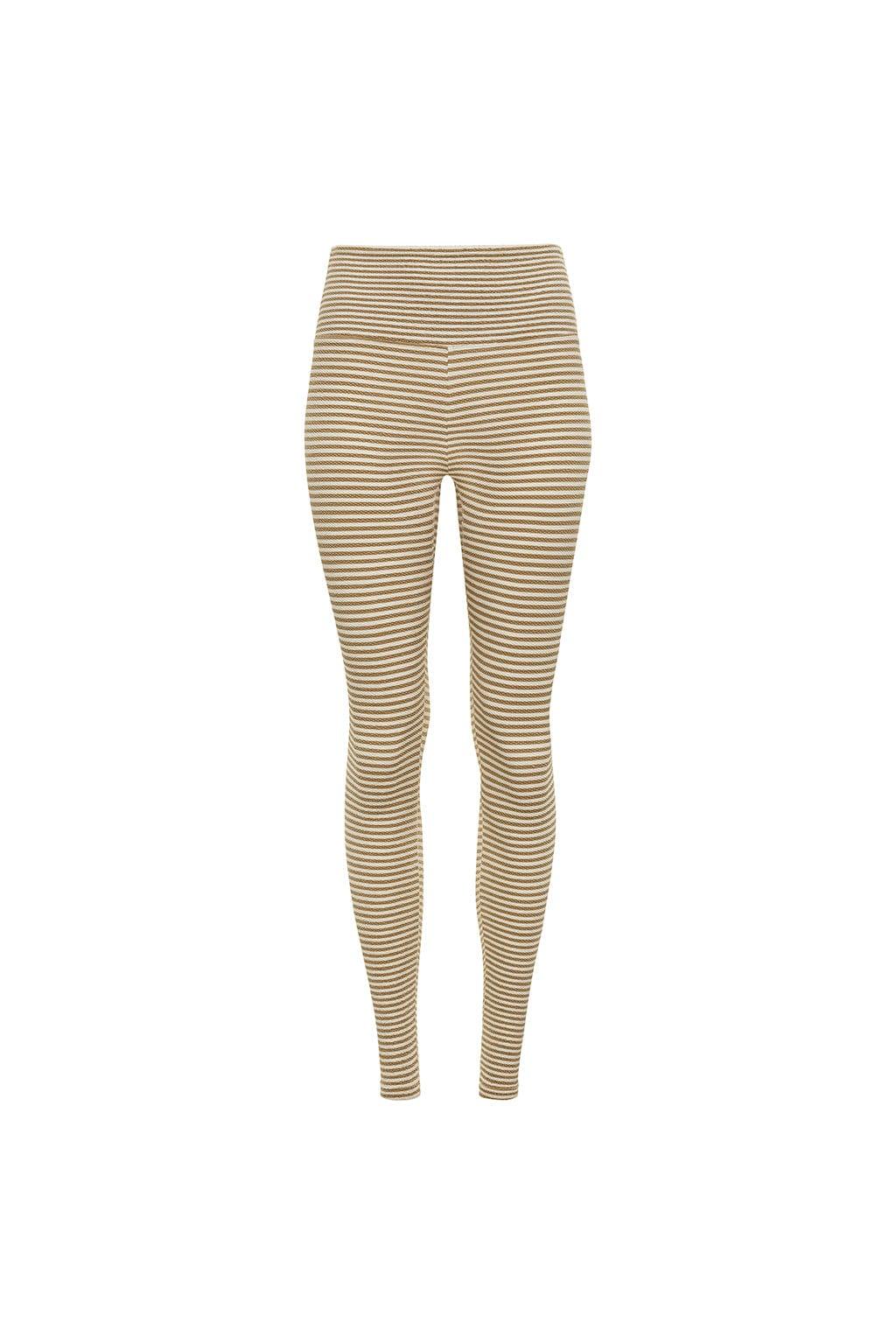 Neutral Stripe Wide Band Legging
