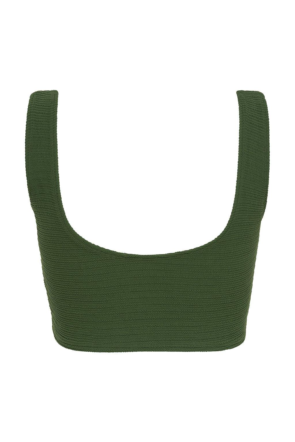 Olive Micro Scrunch Kim Variation Bikini Top
