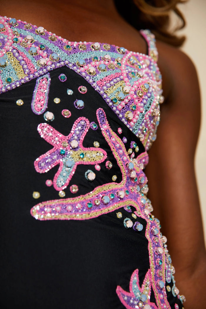 Selene Sea Shell Swimsuit Black