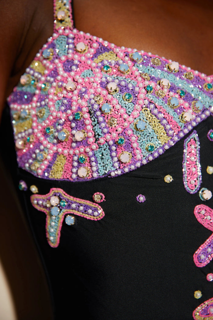 Selene Sea Shell Swimsuit In Black Shell Bust