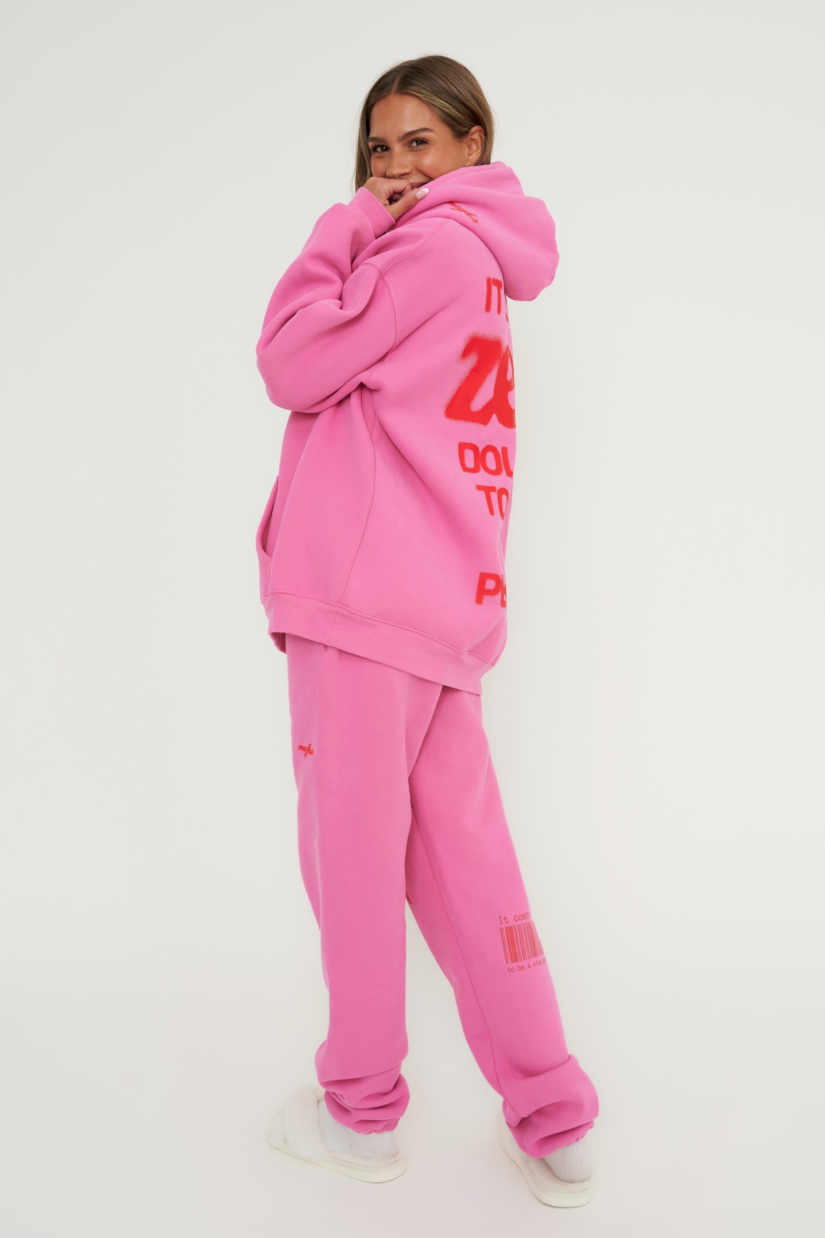 It Costs $0.00 To Be A Nice Person Pink Hoodie