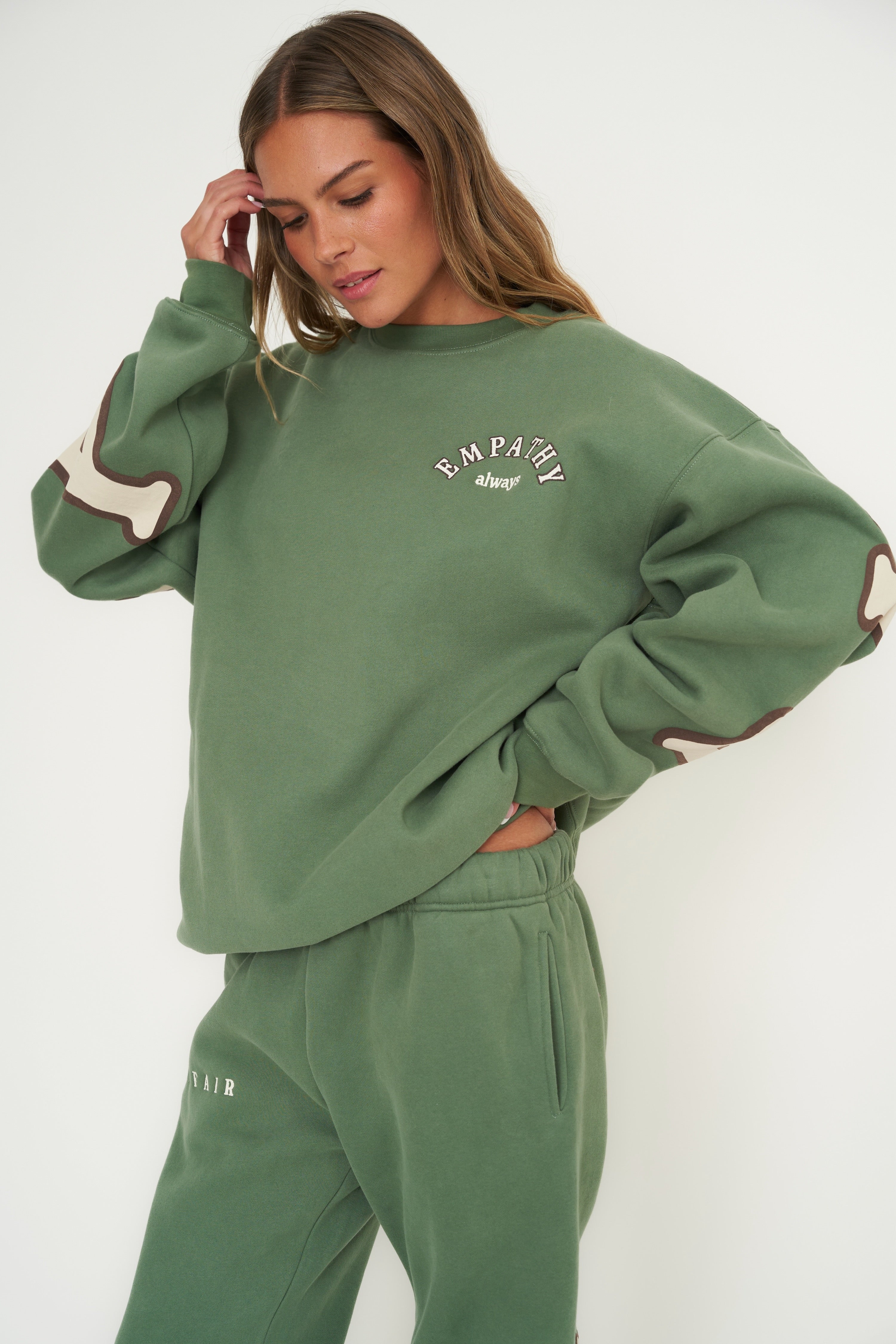 Empathy Always Olive Crewneck