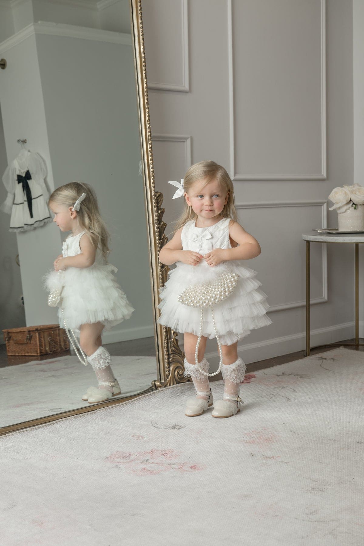 Poppy White Quilted Romper - Petite Maison Kids