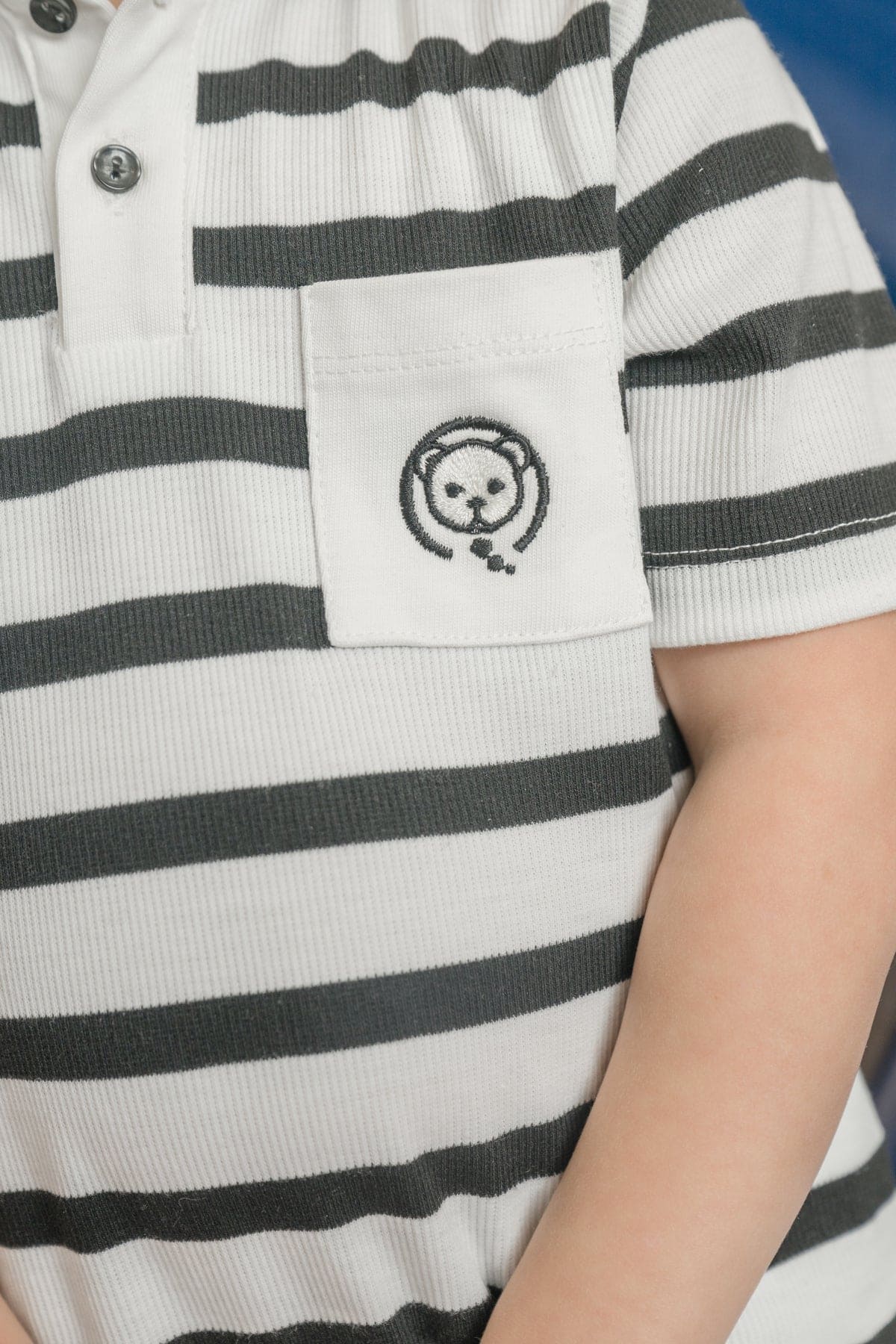 Monaco Black and White Striped Boys' Top and Shorts Set - Petite Maison Kids